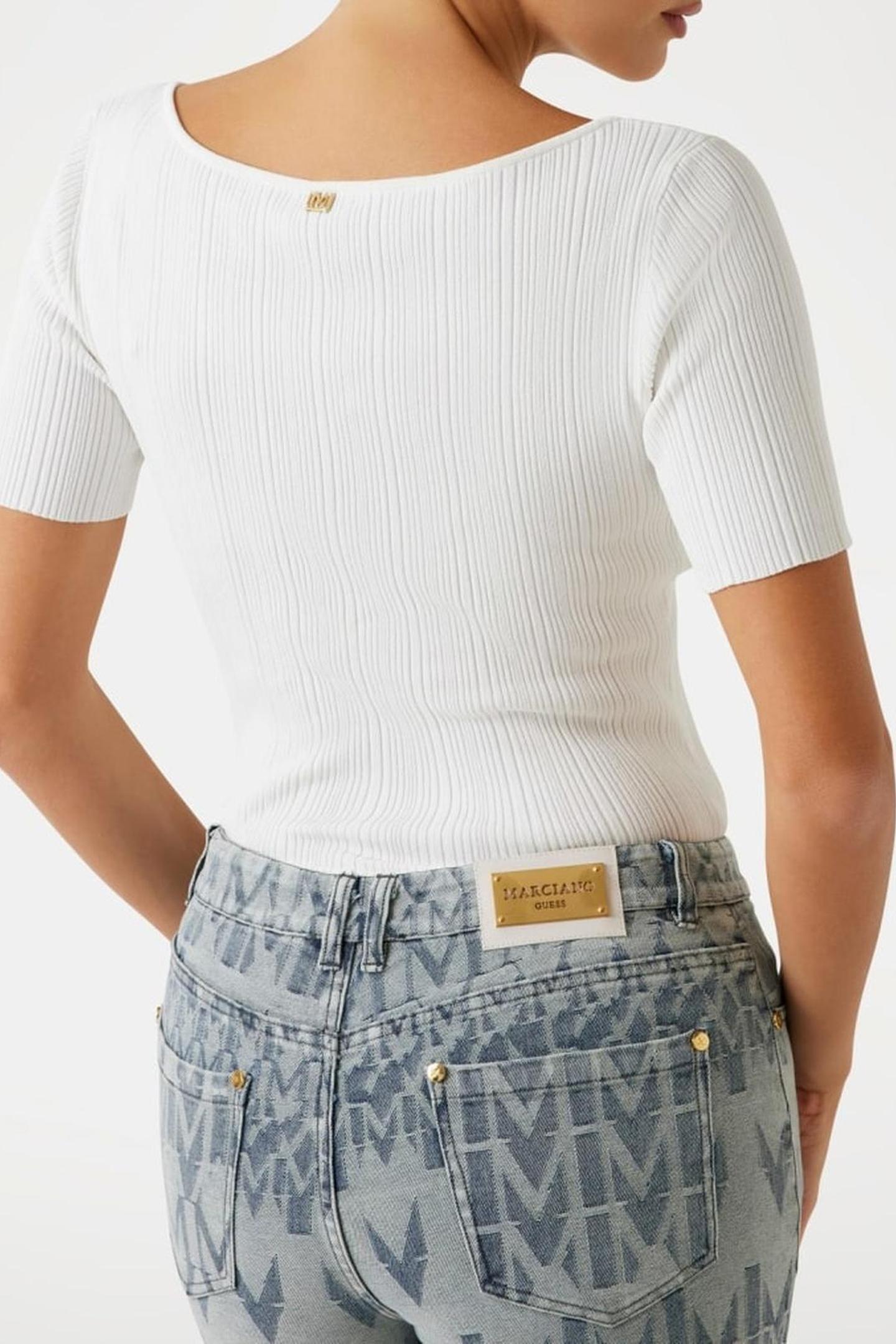 KATHLEEN SS RIBBED T WHITE PEAKS 3