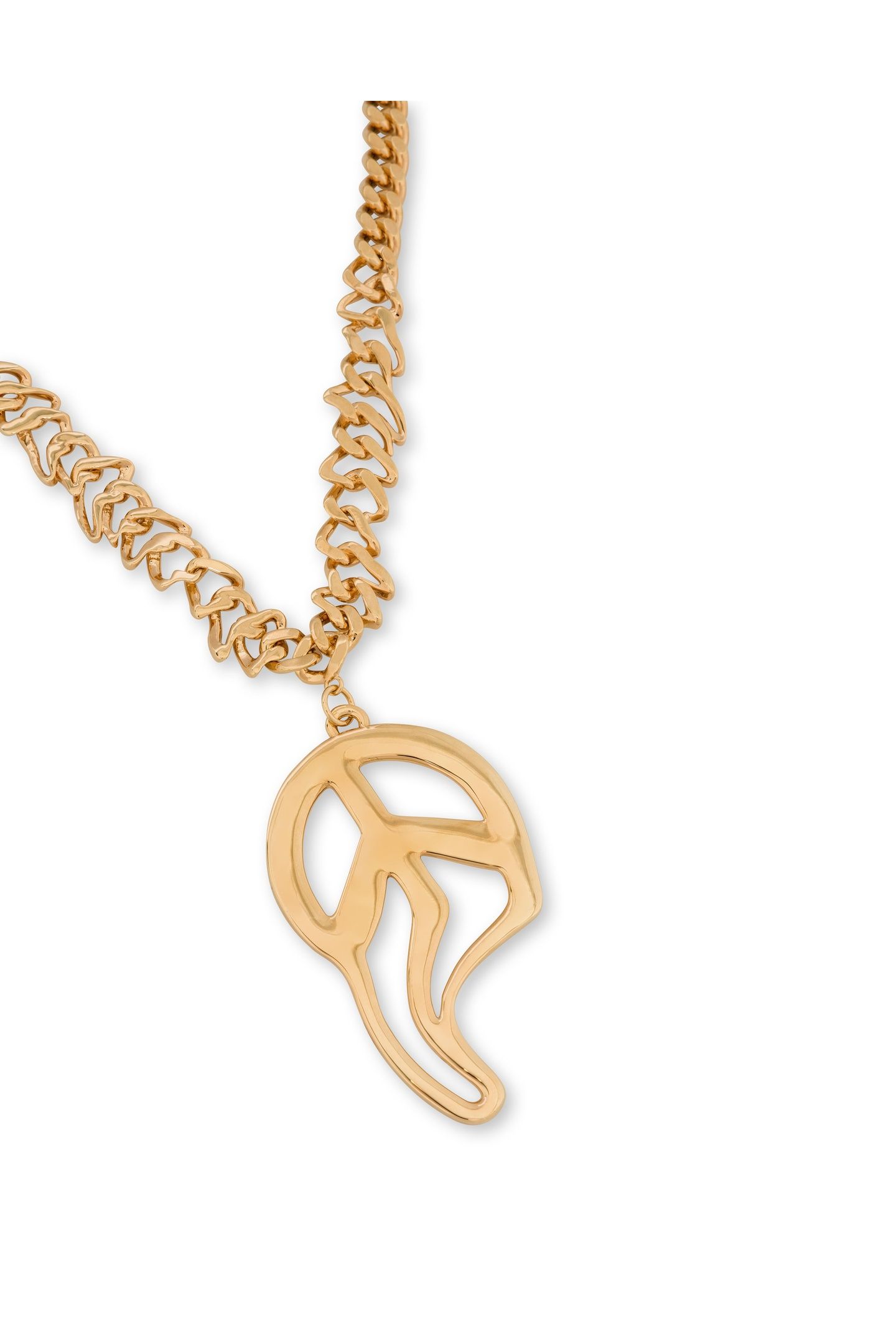 MORPHED PEACE SYMBOL NECKLACE GOLD 3