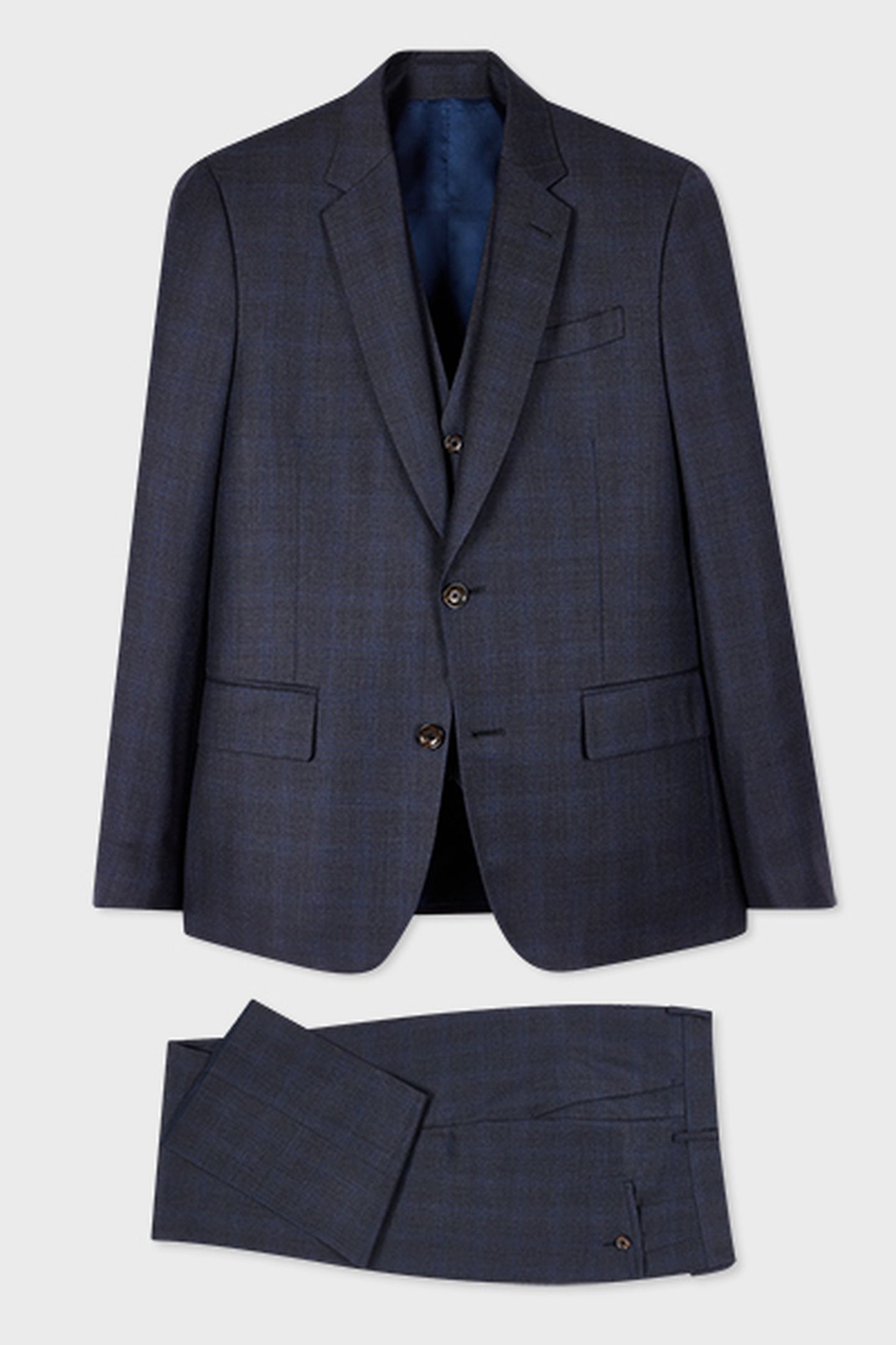 MENS TAILORED FIT 3PC 2 BUTTON SUIT VERY DARK NAVY 6
