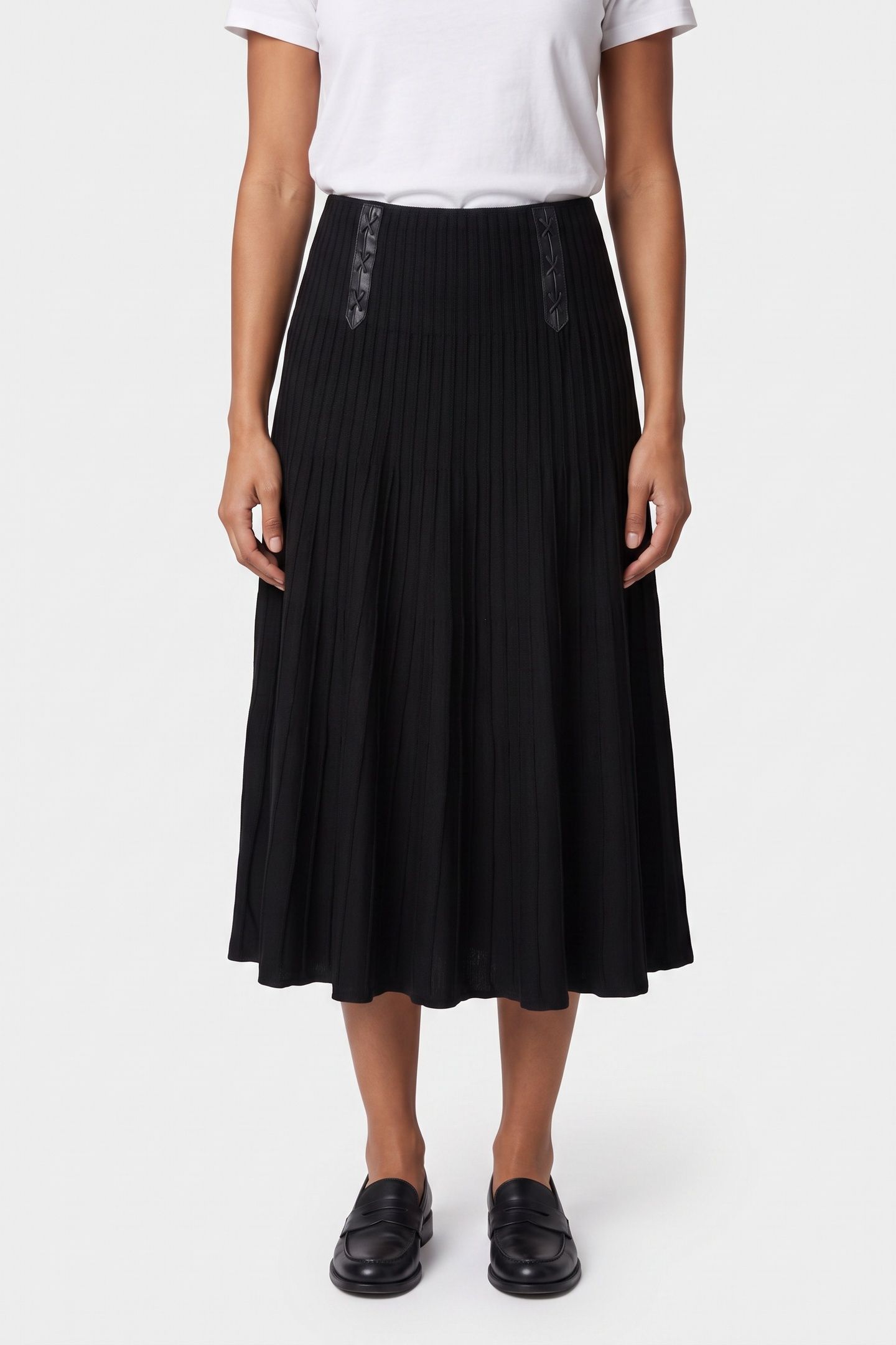 BONDAGE LACING WOOL SKIRT BLACK 1