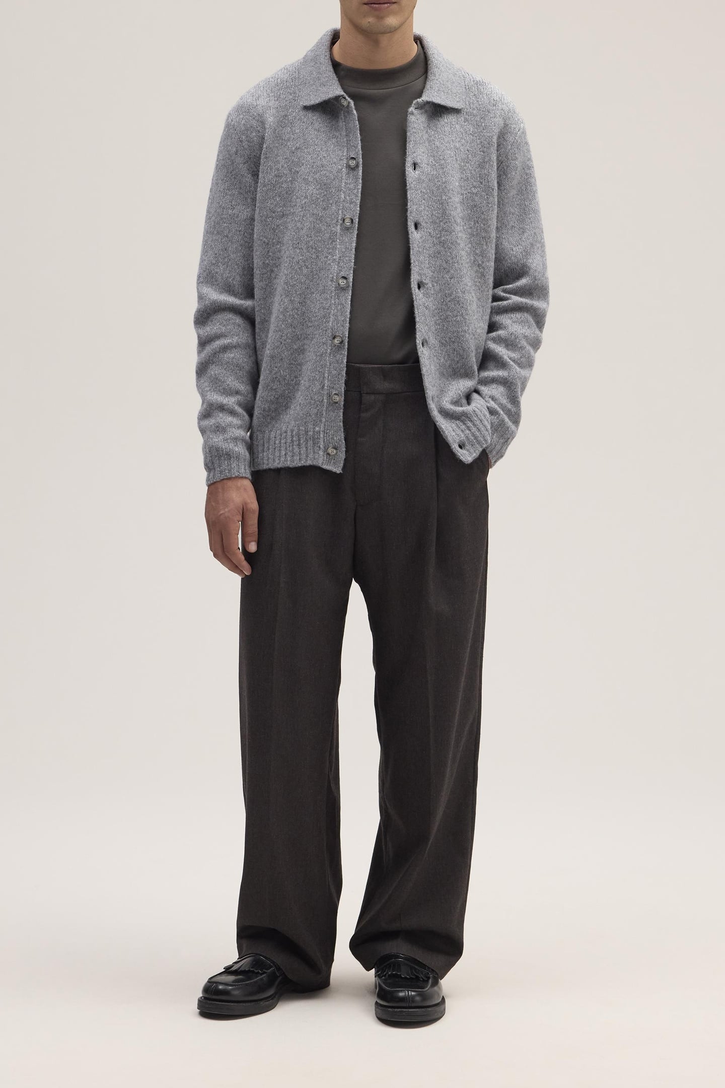 LEE POLO CARDIGAN 6598 GREY MEL. 3