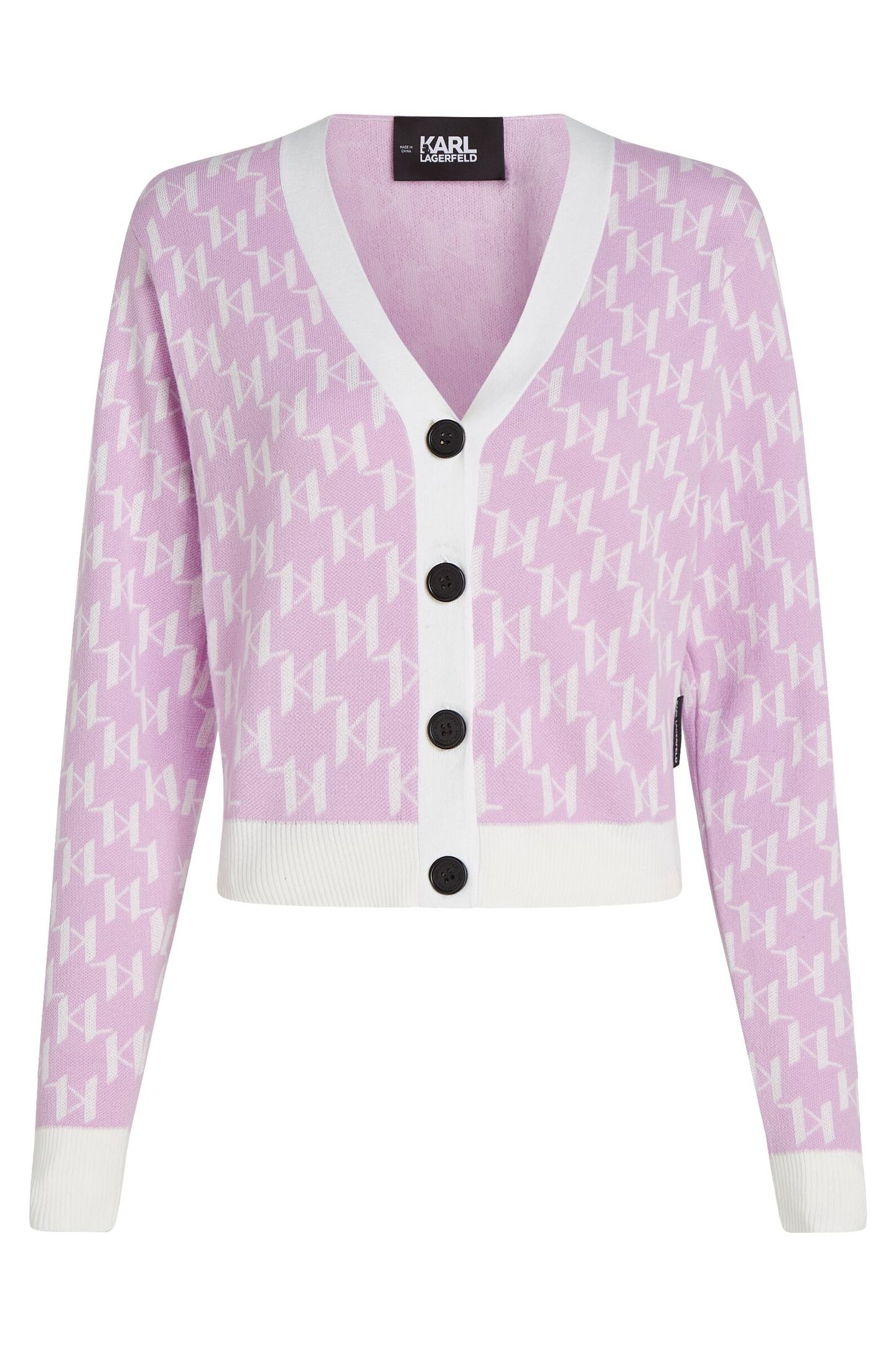 KL MONOGRAM SHORT CARDIGAN MONOGRAM ORCHID BOUQUET 7