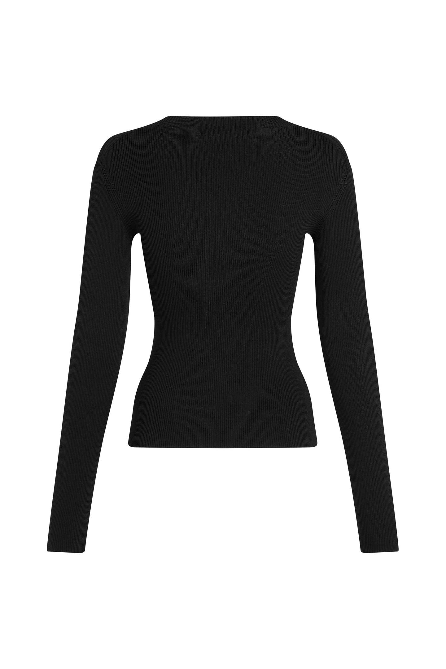 LONGSLEEVE RIBBED MOCK NECK BLACK 4