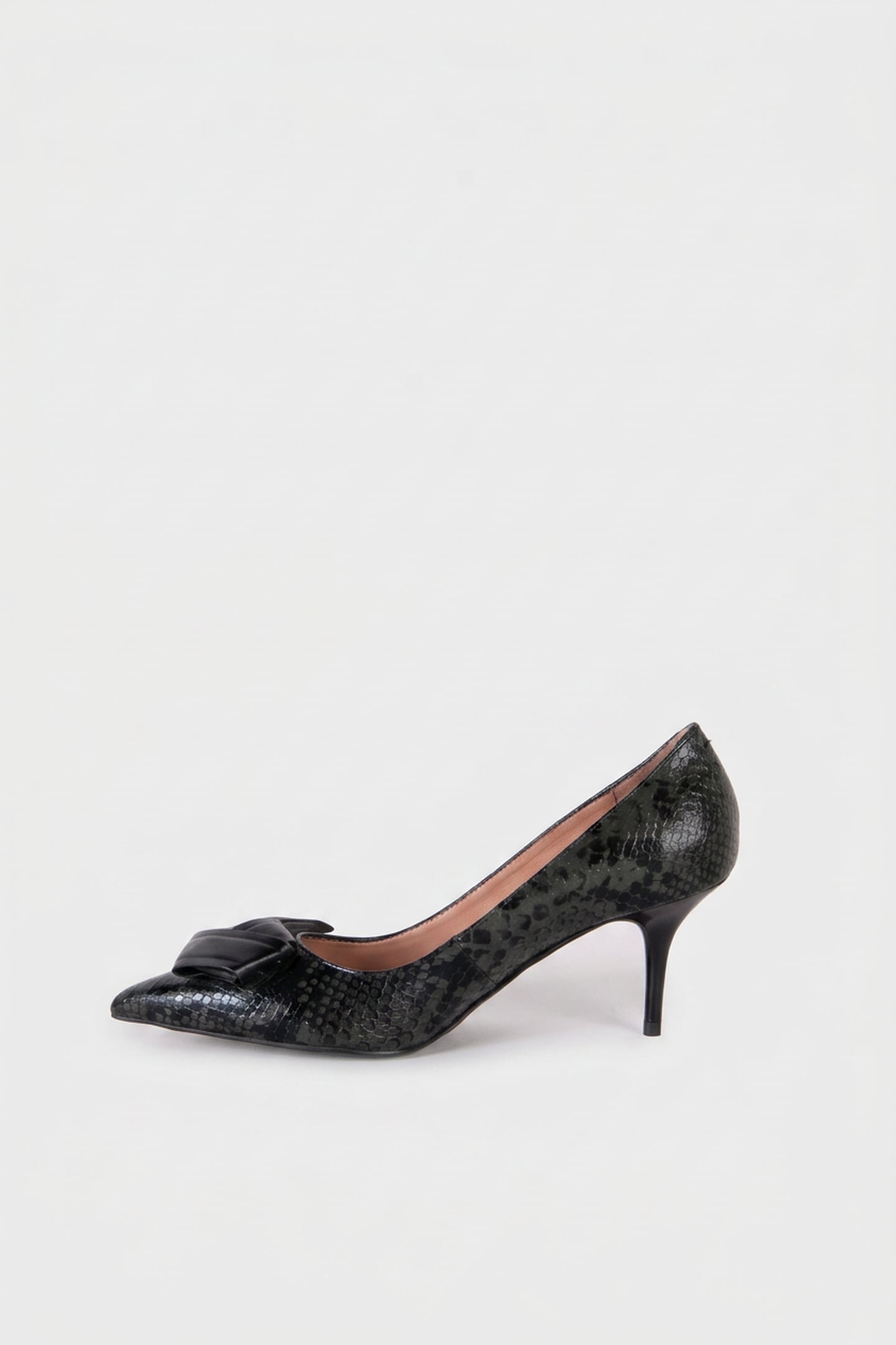 PYTHON PRINT CALFSKIN PUMPS BLACK 4