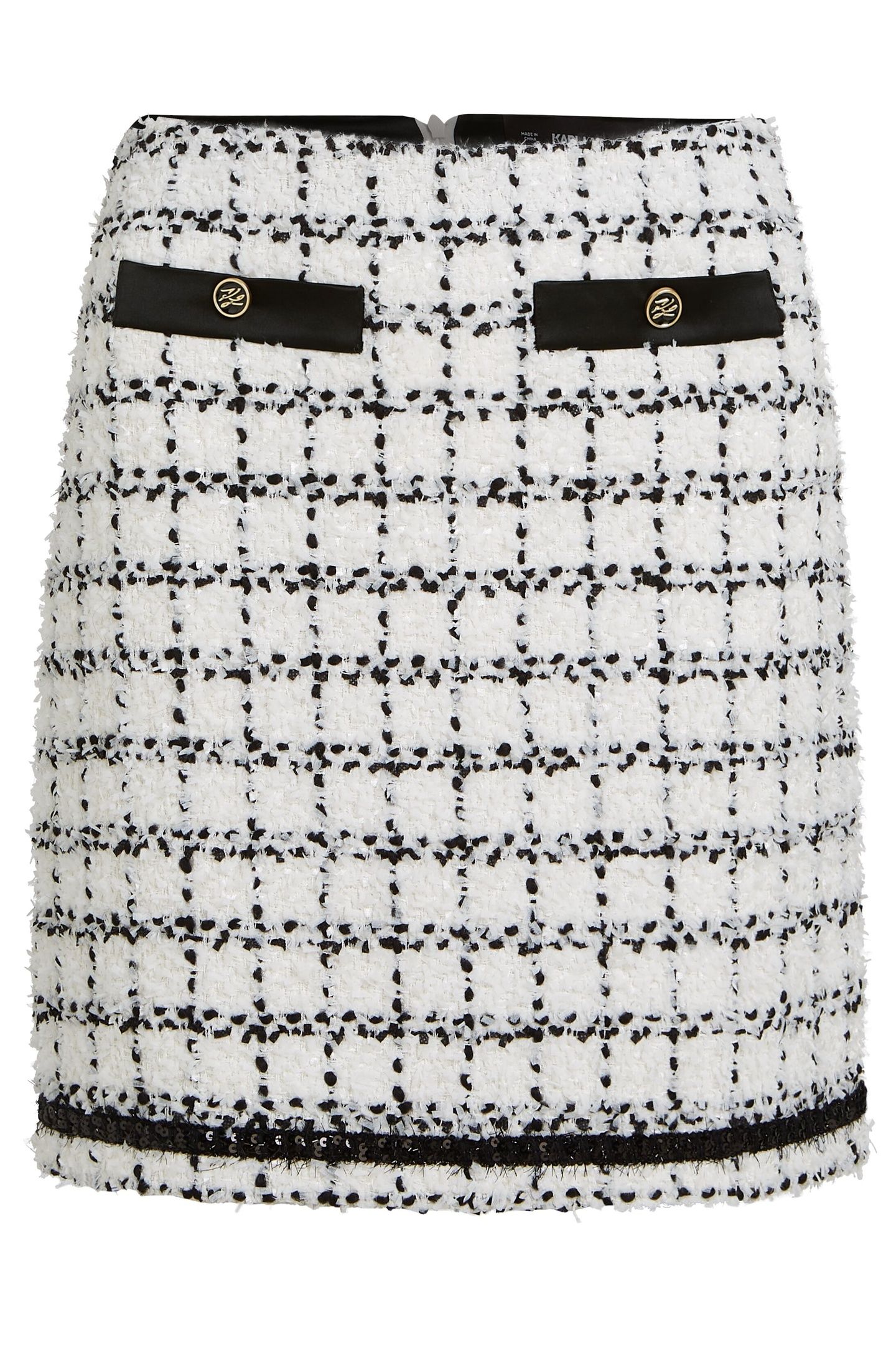 BOUCLE SKIRT BLACK WHITE KARL BOUCLE 3