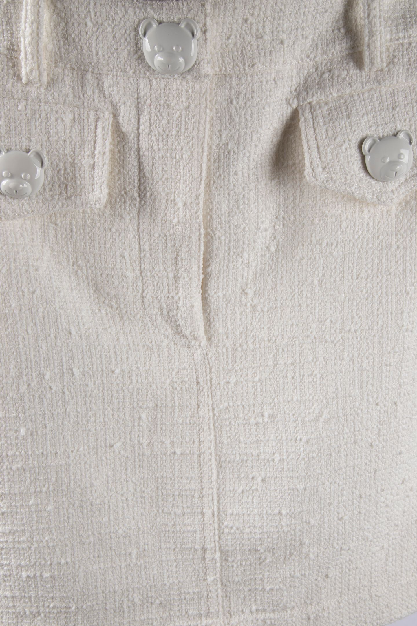 TEDDY BUTTONS TWEED MINI SKIRT WHITE 4