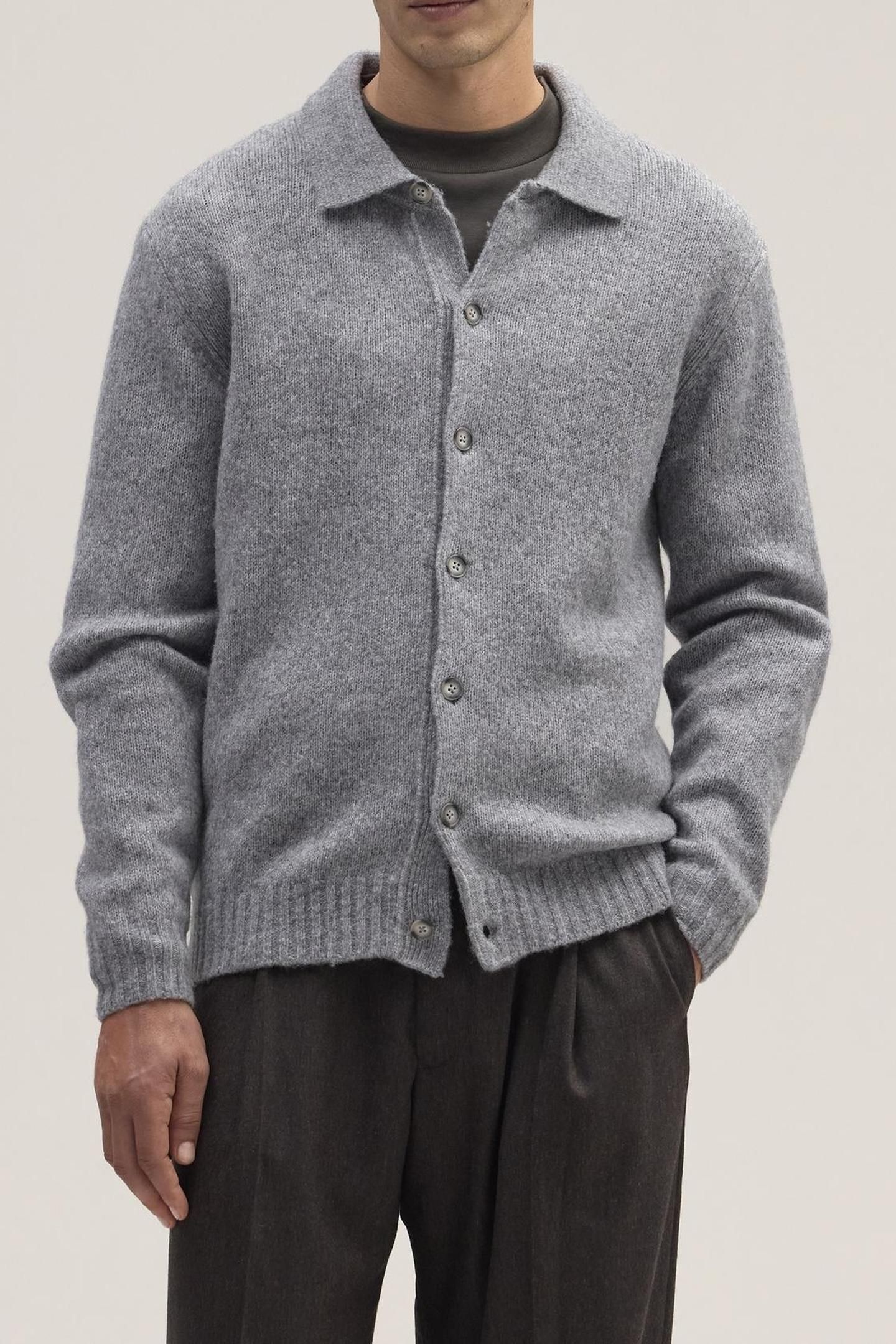 LEE POLO CARDIGAN 6598 GREY MEL. 1