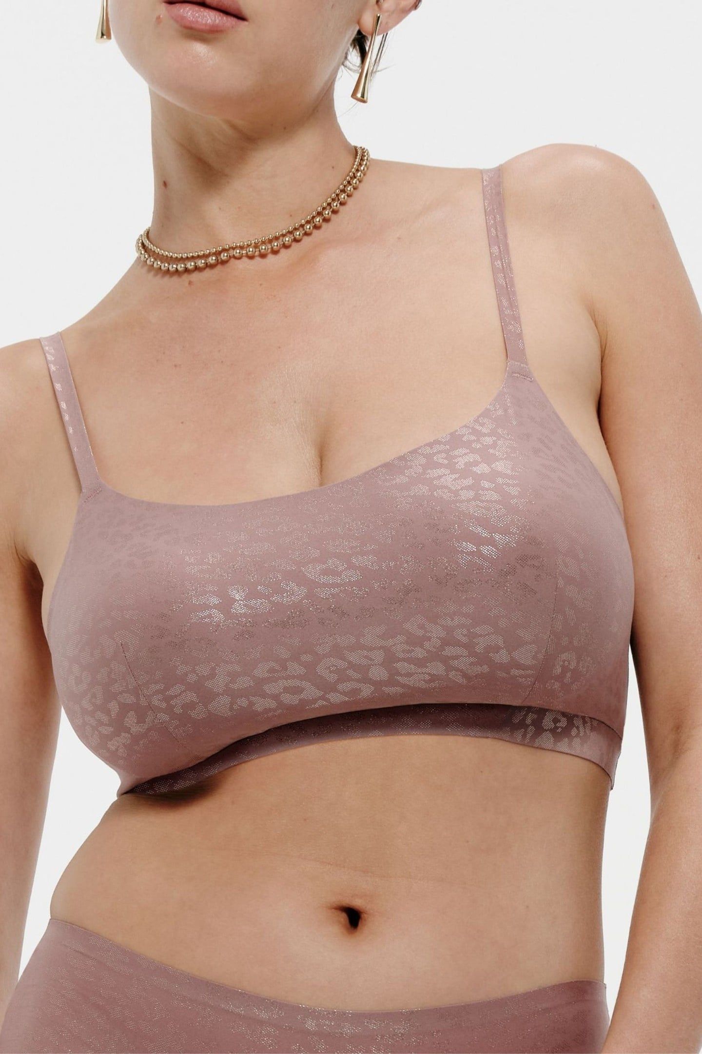 UW BRA WIREFREE PINK LEO SHIMMER 1