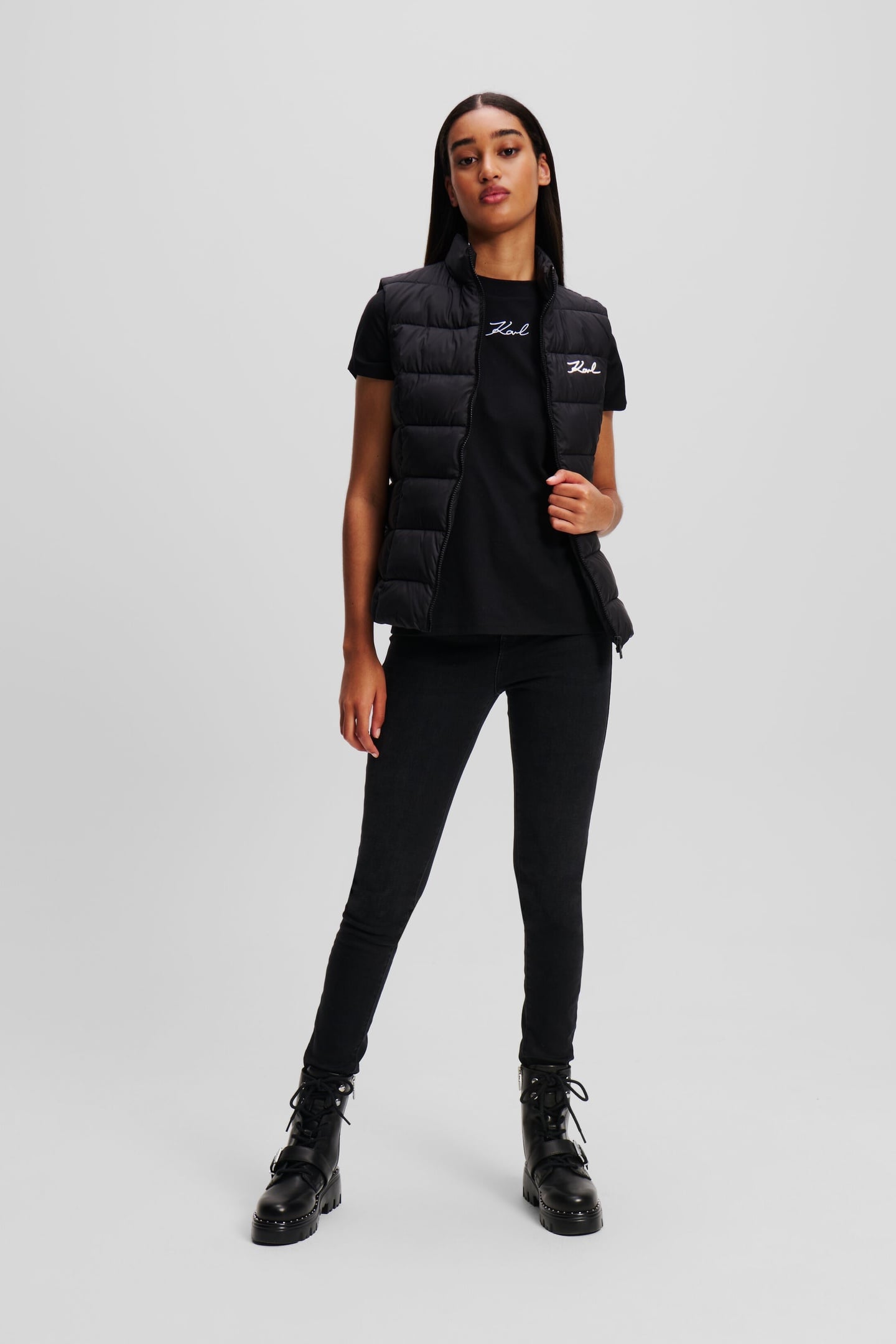 LIGHTWEIGHT PUFFER GILET BLACK 1