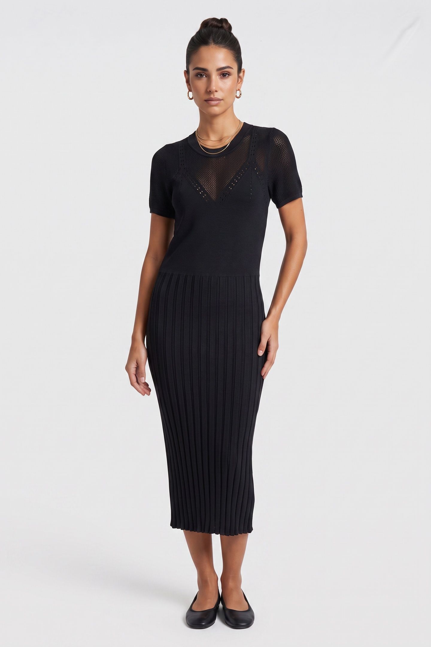 KNIT DRESS BLACK 1