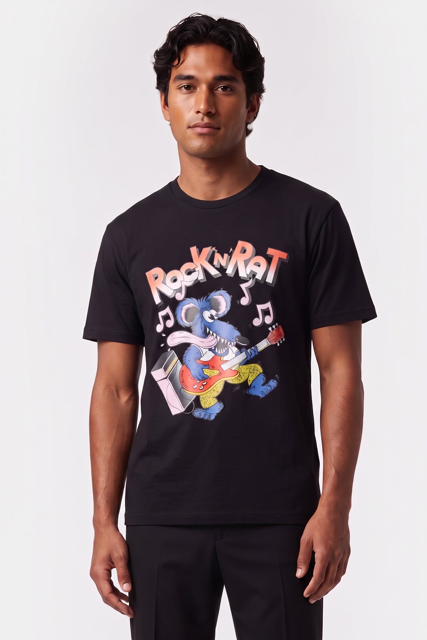 ROCK'N'RAT ORGANIC JERSEY T-SHIRT BLACK 1