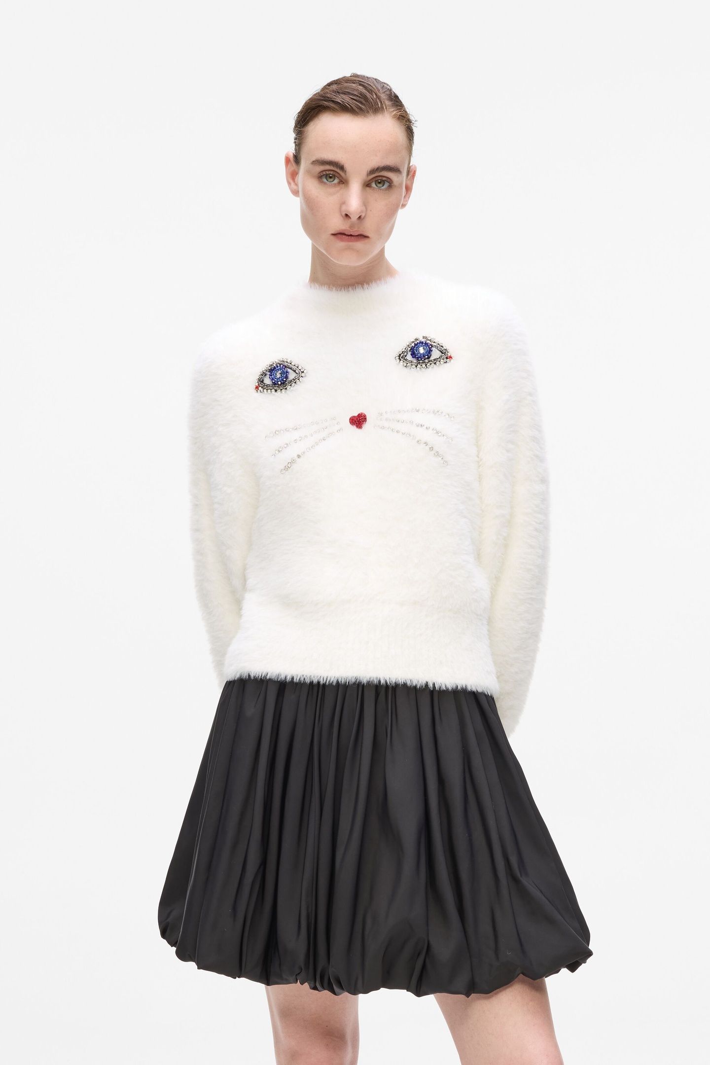 CHOUPETTE FLUFFY KNIT WHITE 2