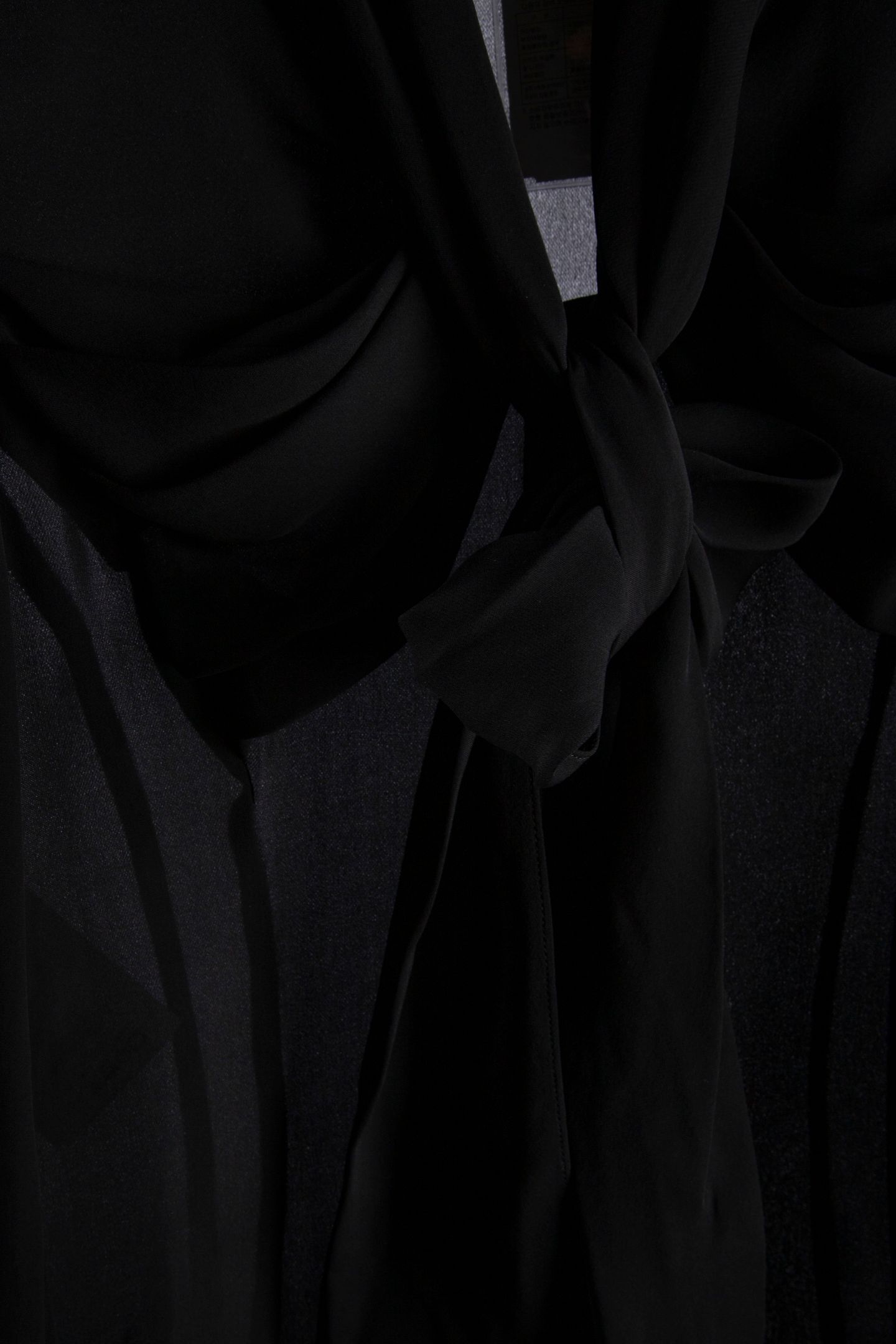SILK CHARMEUSE SHIRT WITH BOW BLACK 4