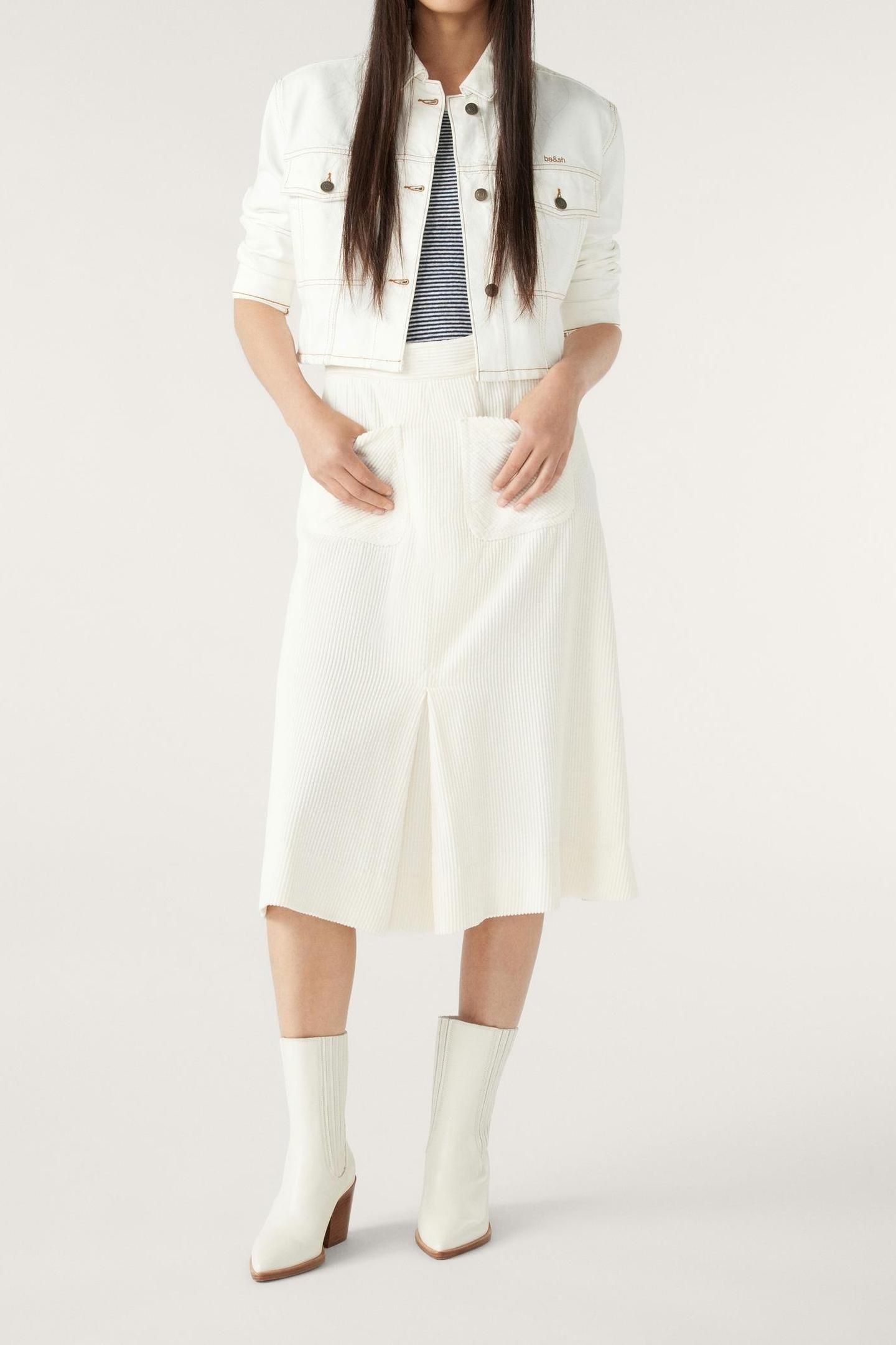 MID-LENGTH SKIRT ECRU 1