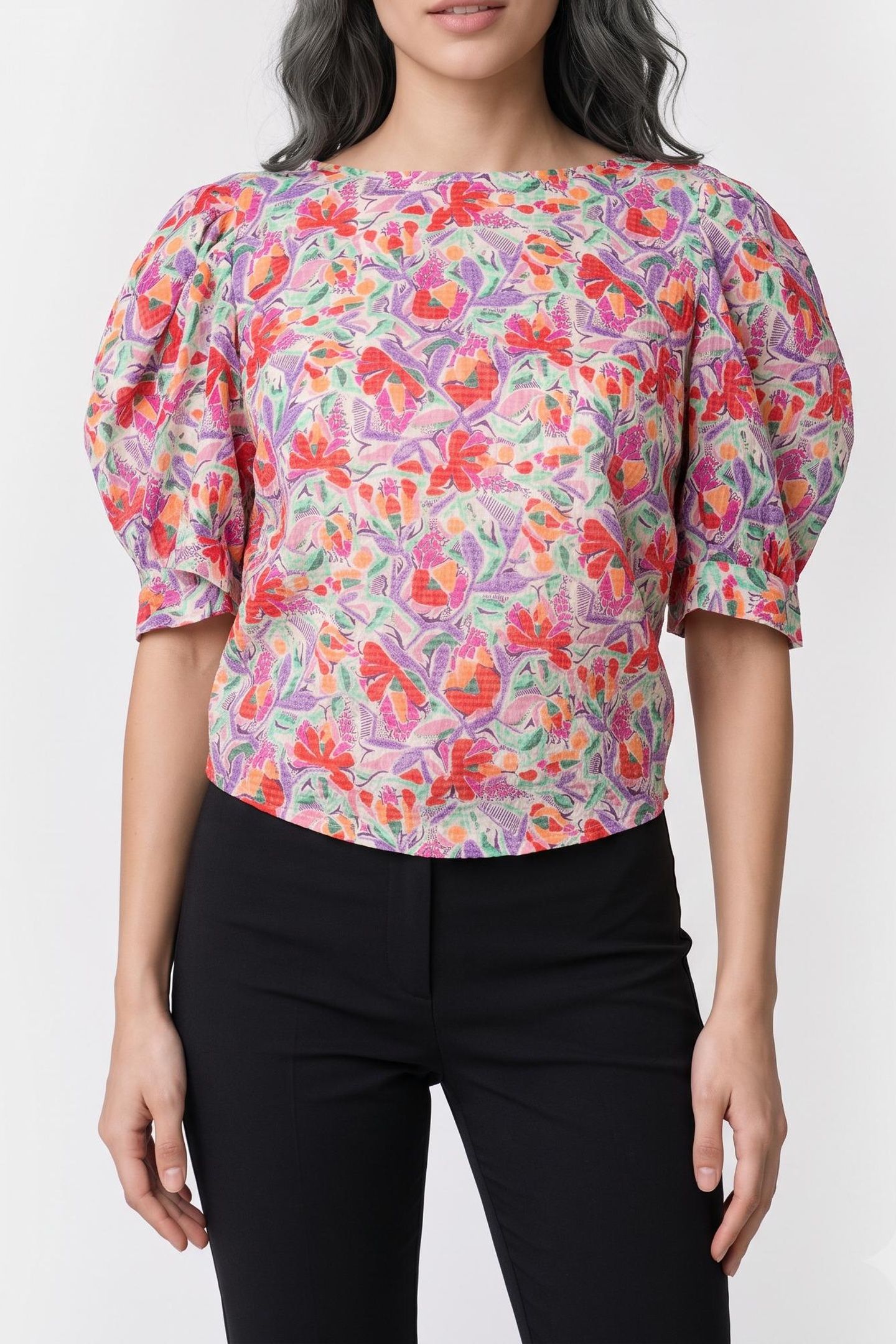 SHORT SLEEVES TOP ECRU 1