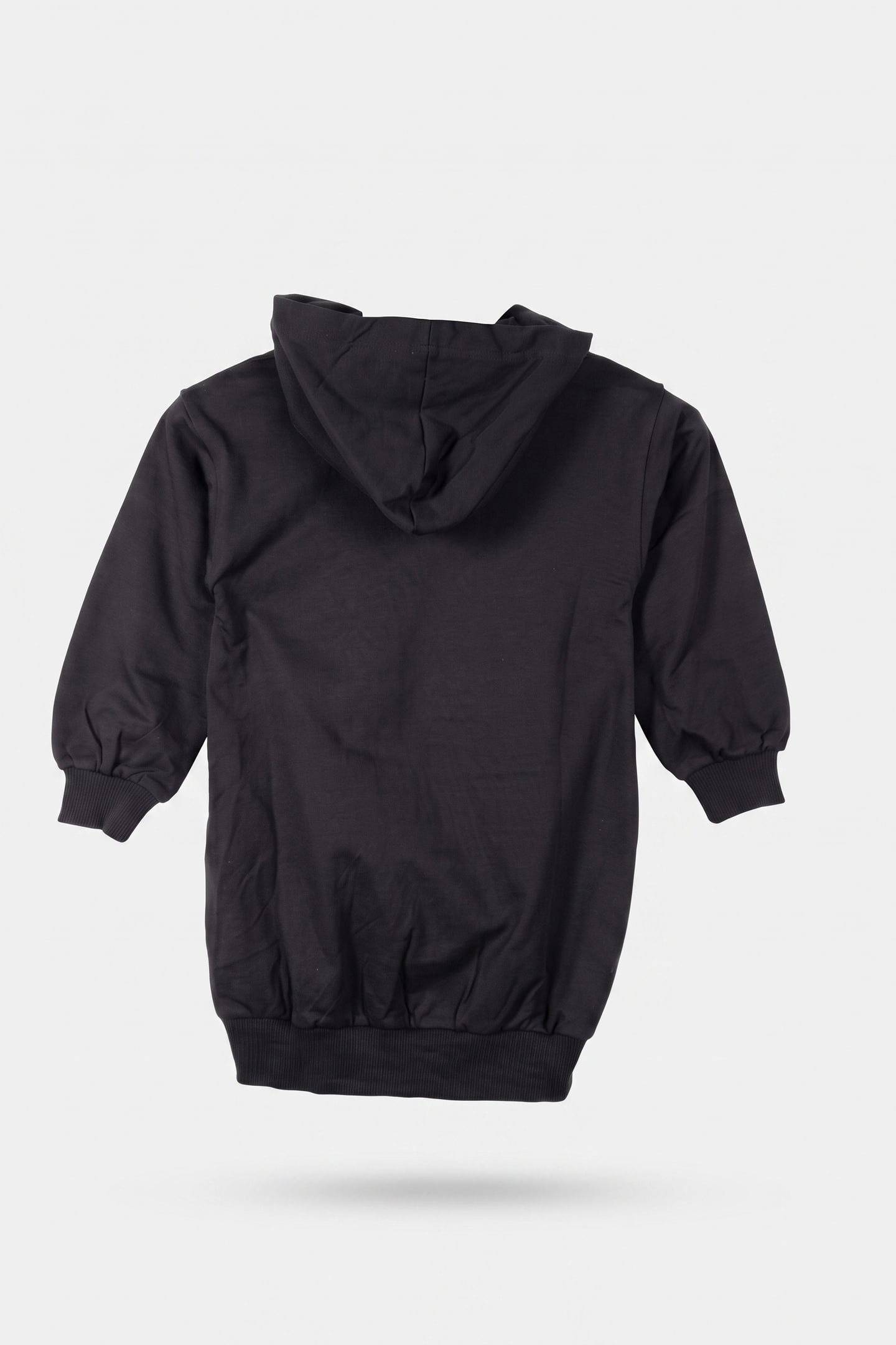 GIRL'S HOODIE DRESS WITH LOGO EMBROIDERY BLACK 3