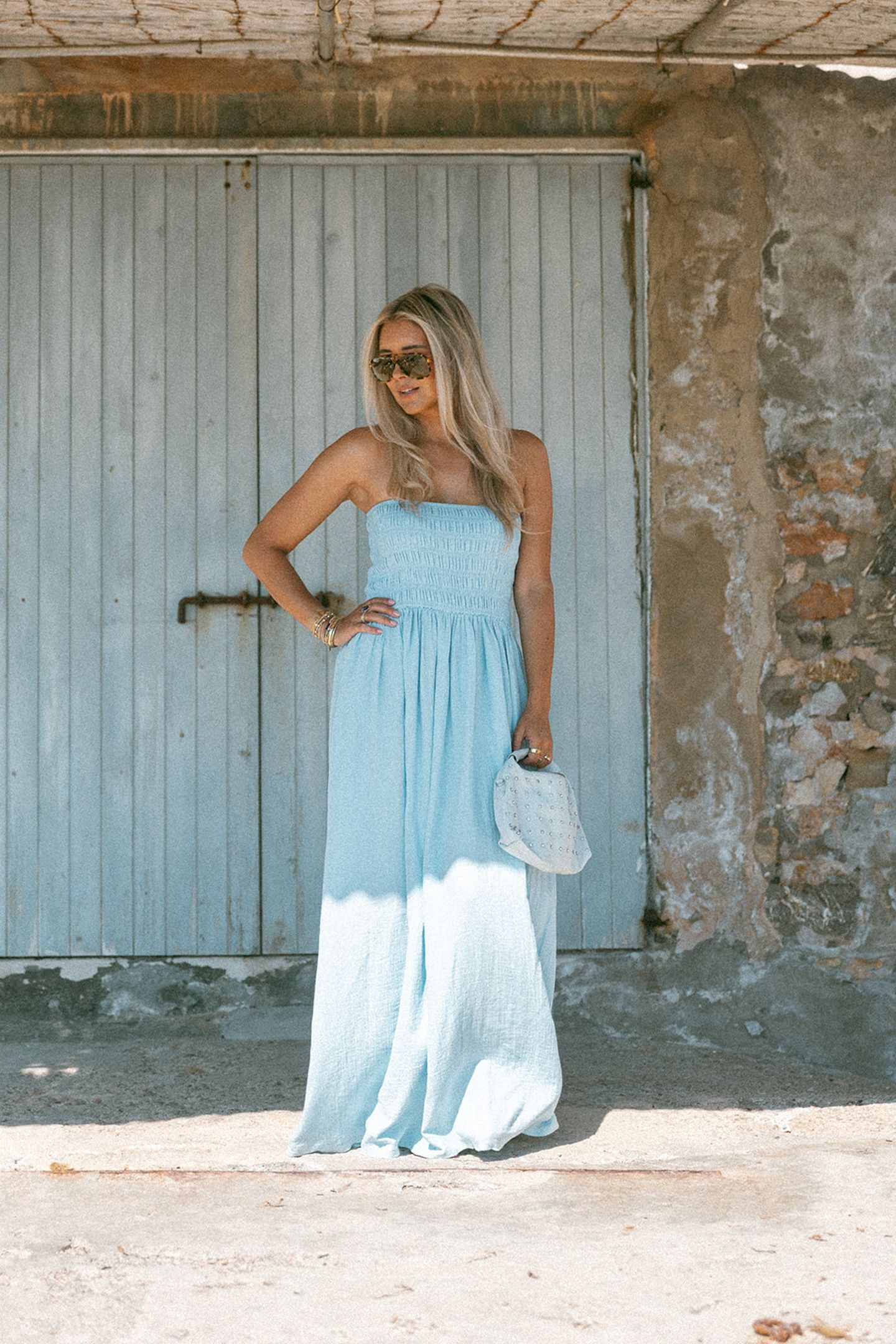 STRAPLESS DRESS LIGHT BLUE 3