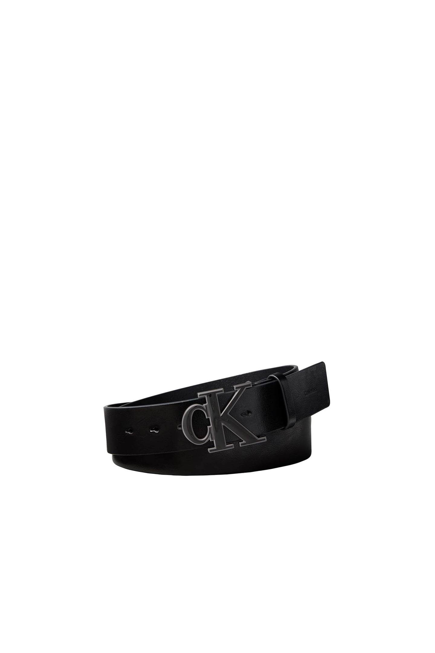 CK ENAMEL BUCKLE 40M BELT BLACK/BLACK ENAMEL MATTE GUNMETAL 1