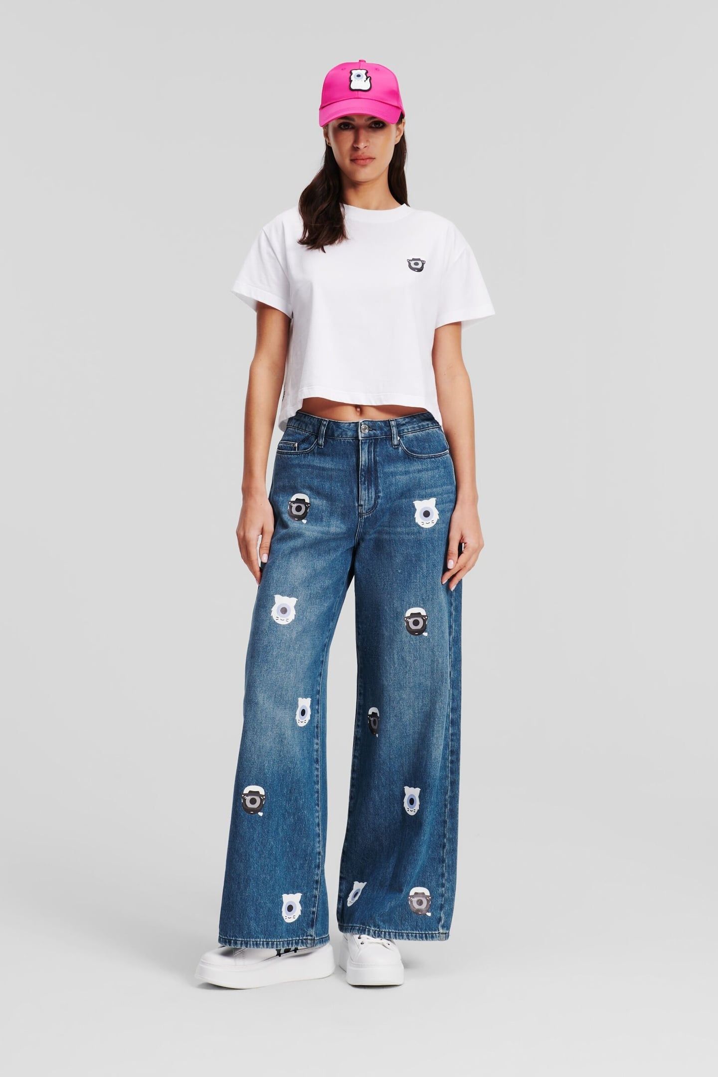 KLXDD PRINTED DENIM PANTS MID BLUE DENIM 2