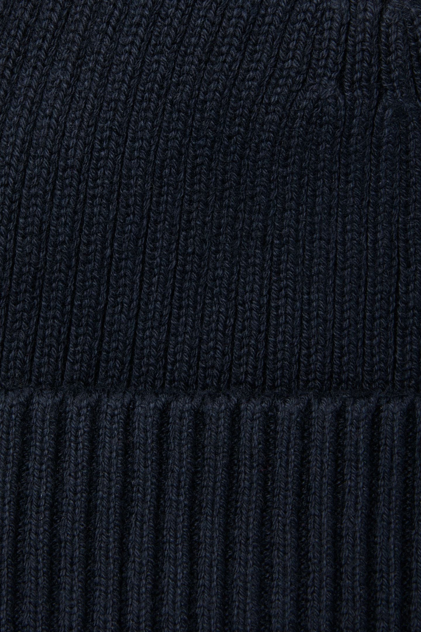PATCH CHUNKY RIB COTTON BEANIE DARK SAPPHIRE 4