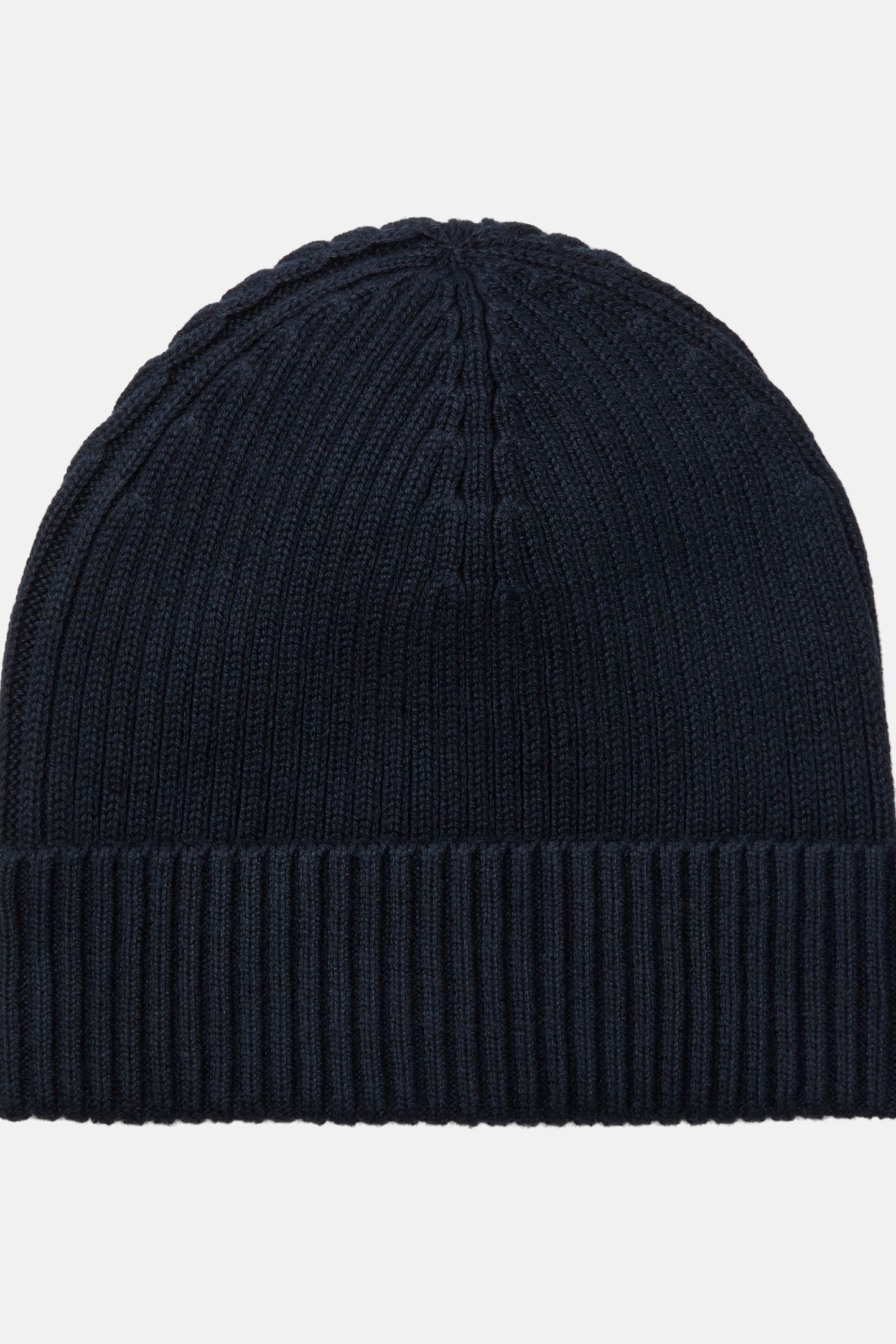 PATCH CHUNKY RIB COTTON BEANIE DARK SAPPHIRE 2