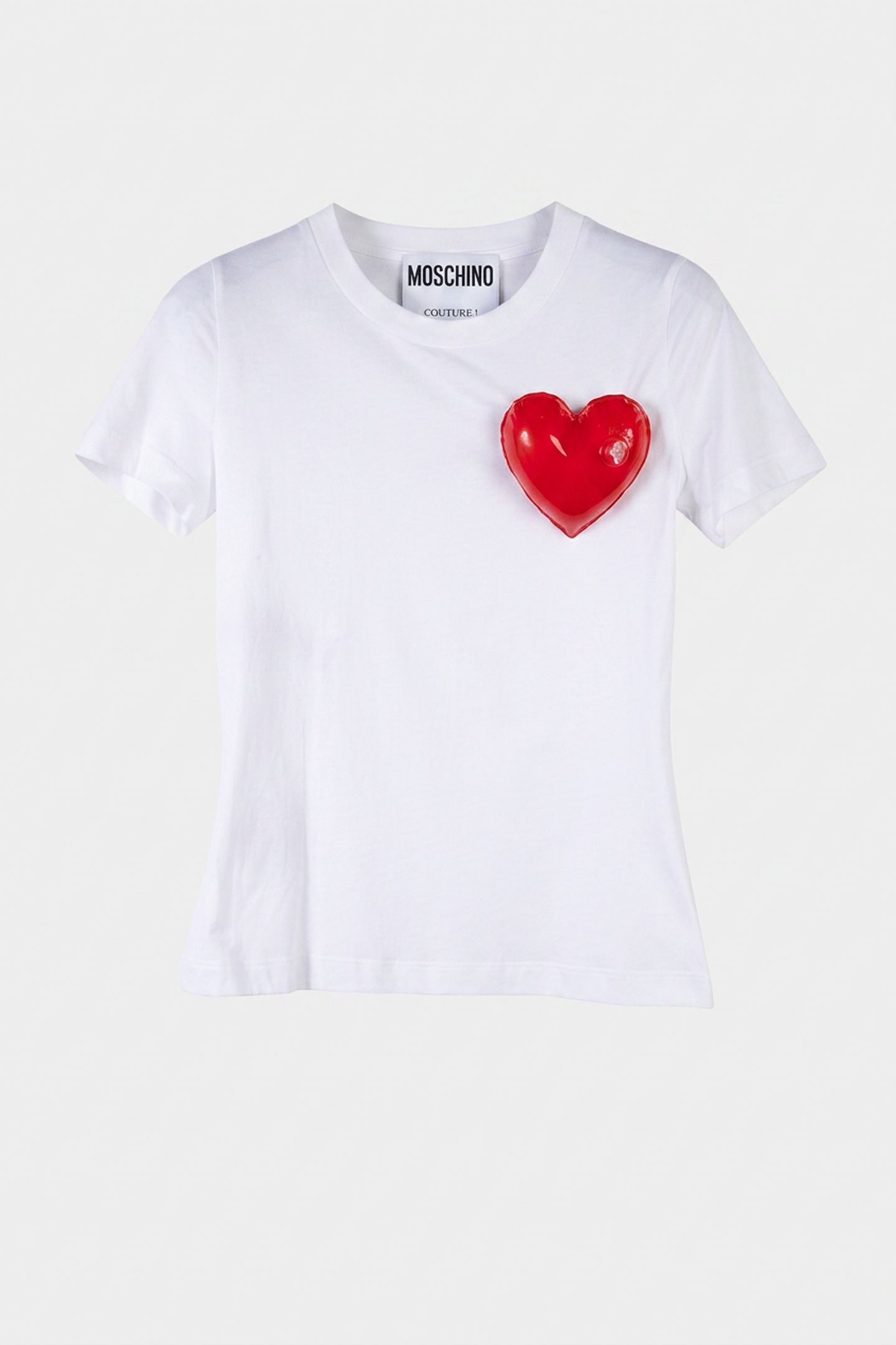 INFLATABLE HEART ORGANIC JERSEY T-SHIRT WHITE 3