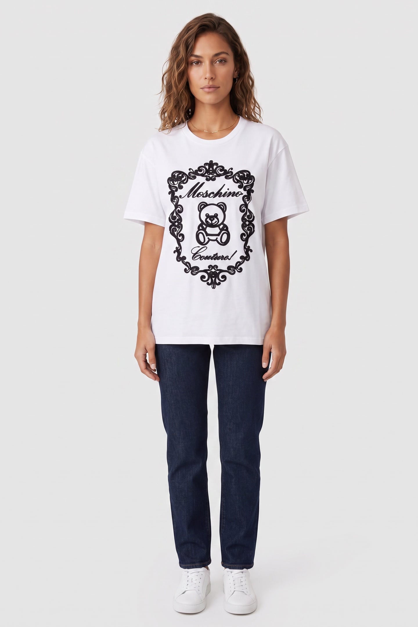 TEDDY EMBROIDERY ORGANIC JERSEY T-SHIRT WHITE 1
