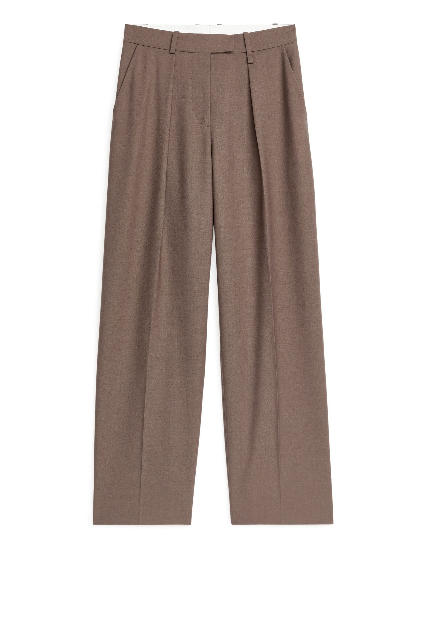 EBBE WOOL TWILL TROUSERS BROWN 3