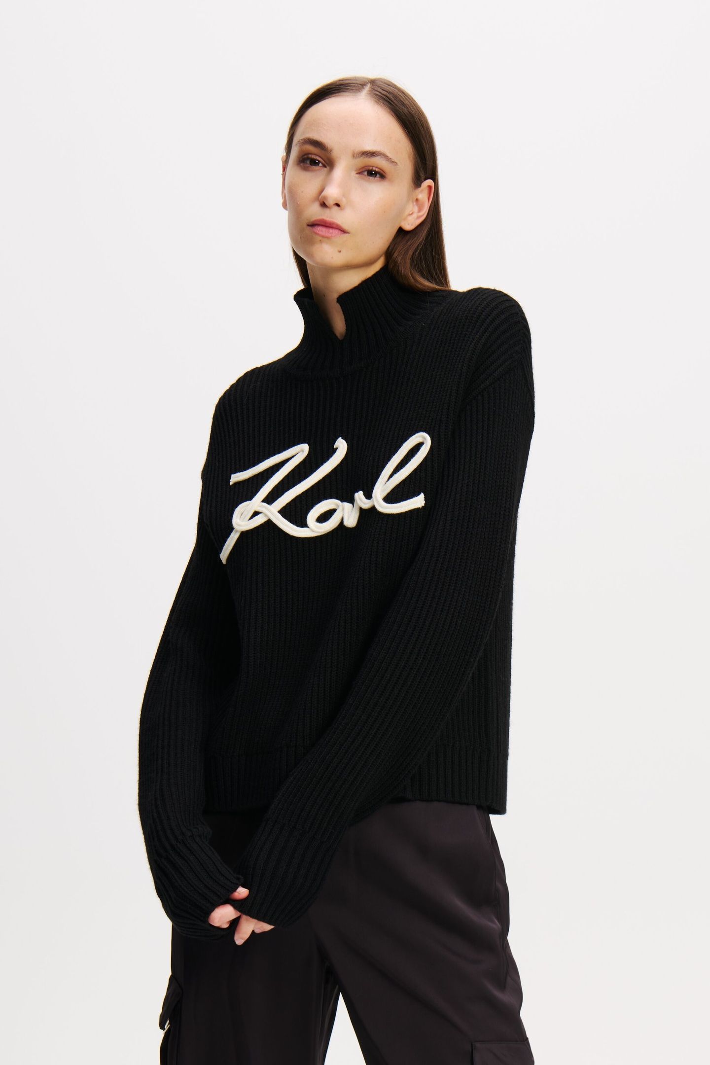 SOUTACHE SIGNATURE CHUNKY KNIT BLACK/WHITE 4
