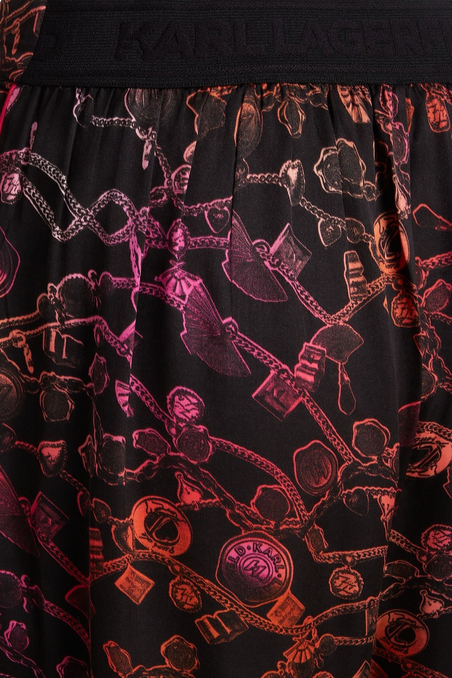 SATIN CHAIN PRINT PANTS PINK 6