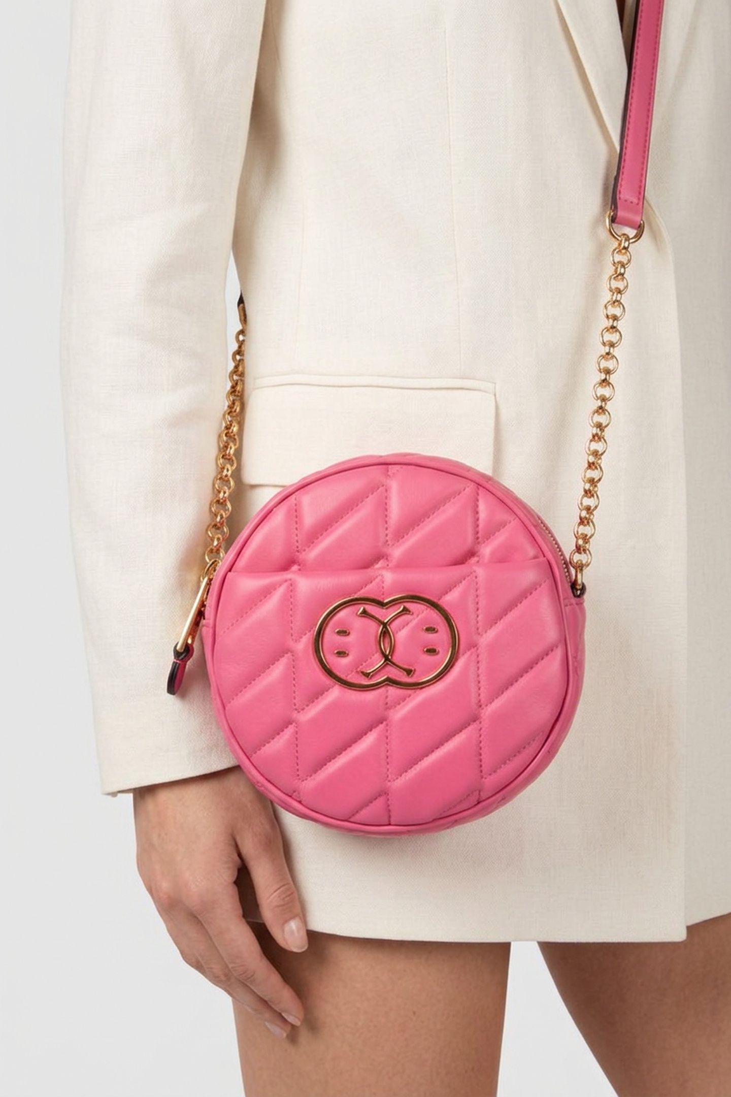 DOUBLE SMILEY® QUILTED ROUND BAG PURPLE 1