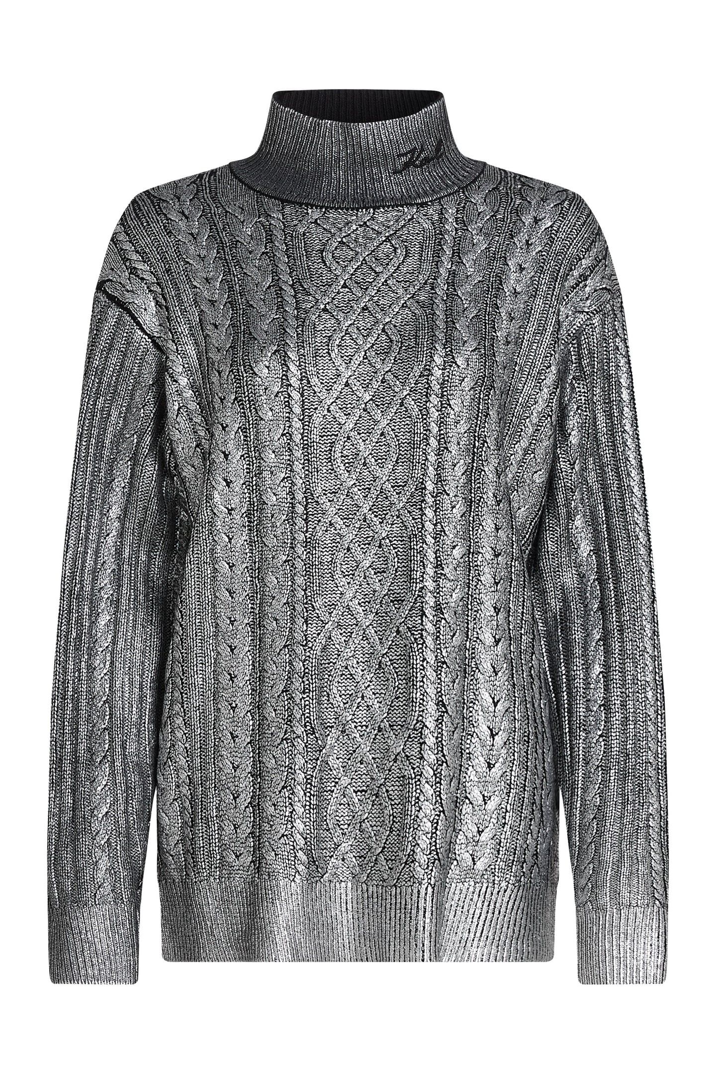 CABLE KNIT SWEATER GUNMETAL 4