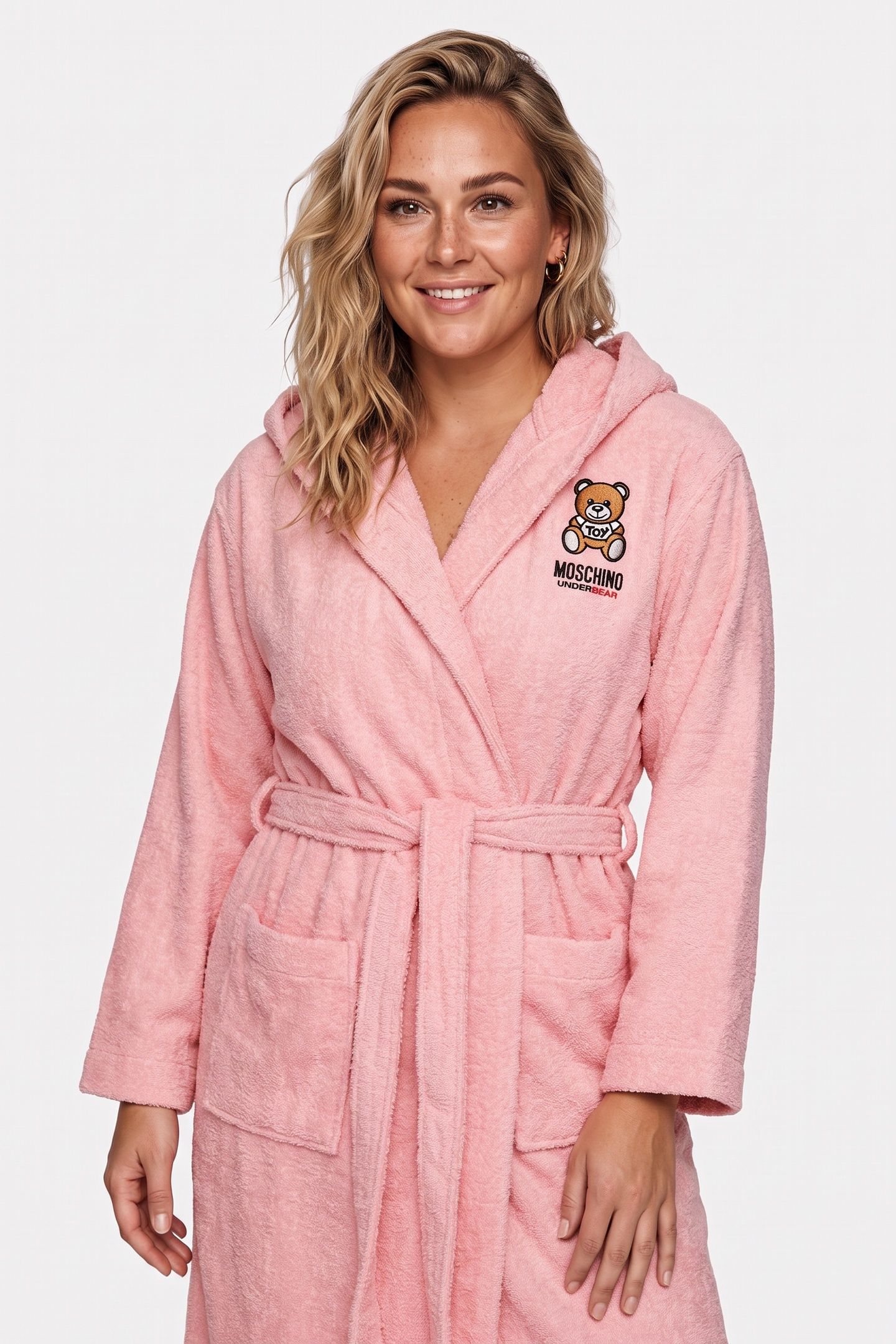 BEACH TOWEL BATHROBE PINK 4