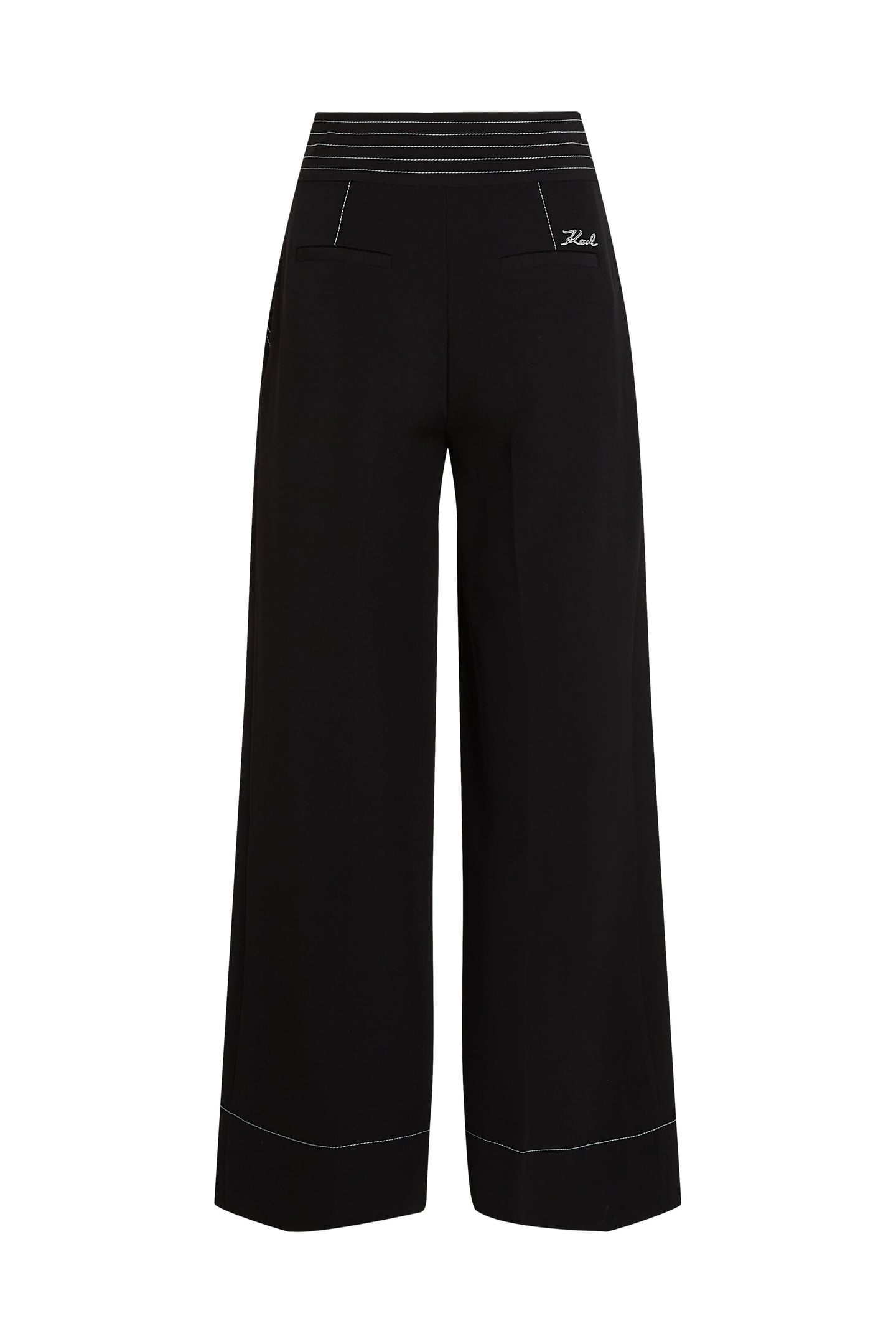 CONTRAST STITCH PANTS BLACK 4