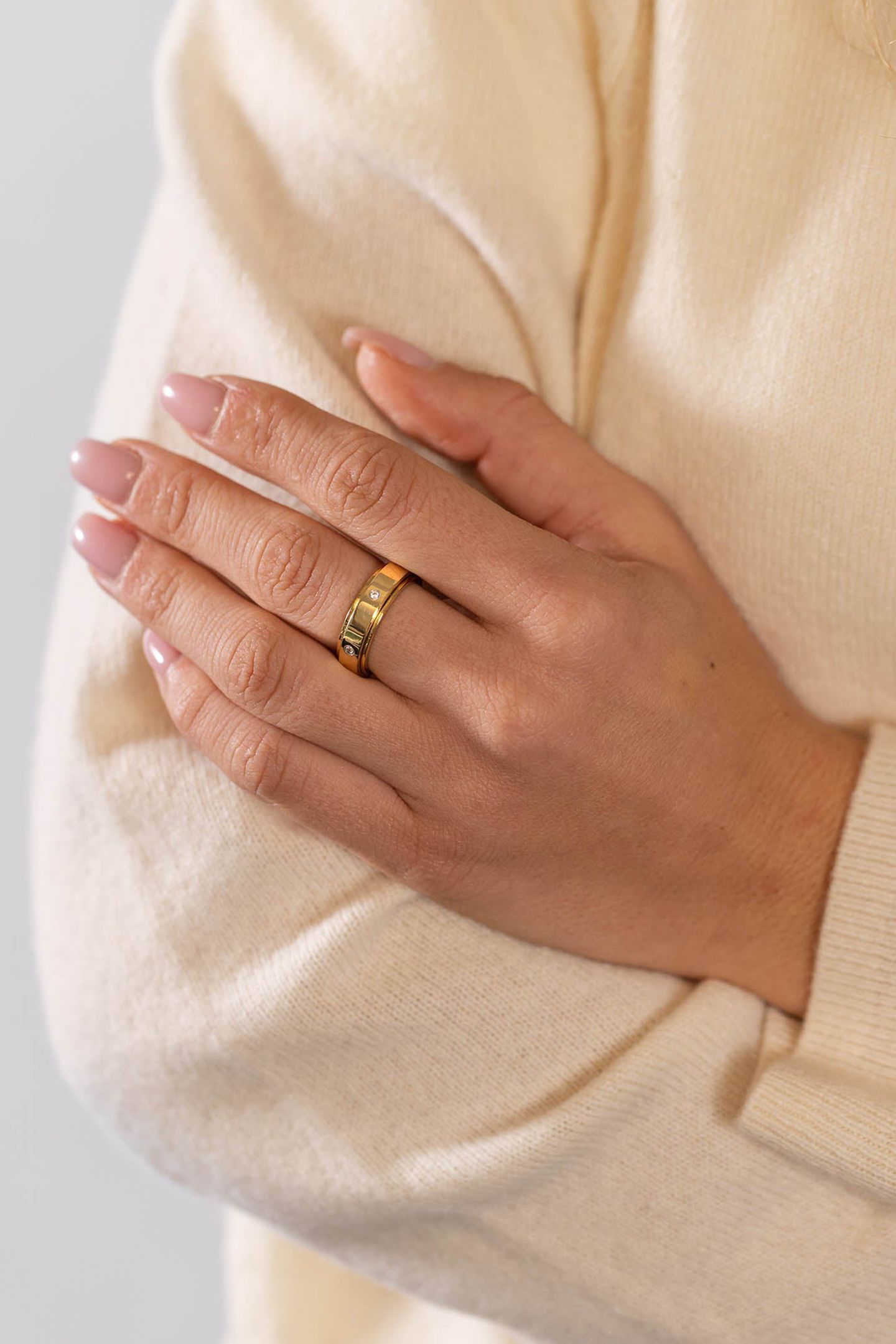 GLITTER FIDGET ANXIETY RING GOLD 3