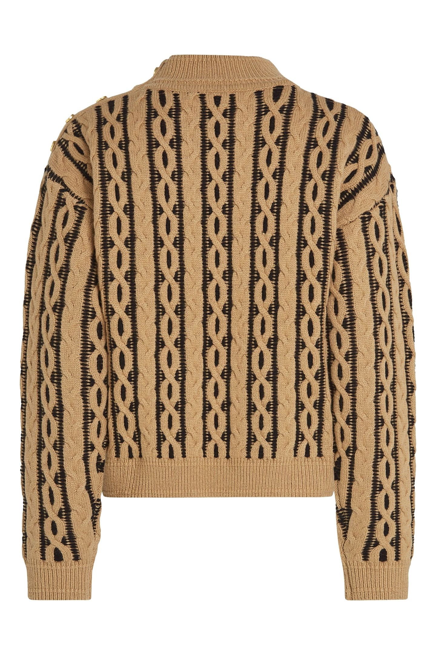 CABLE KNIT MOCK NECK NOUGAT 6