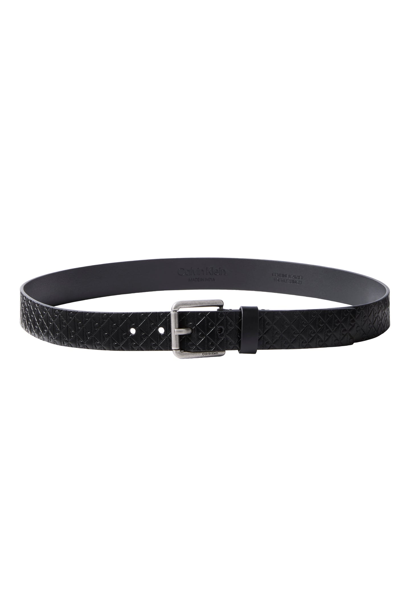 CASUAL ROLLER BUCKLE BELT BLACK AOP/ANTIQUE SILVER 2