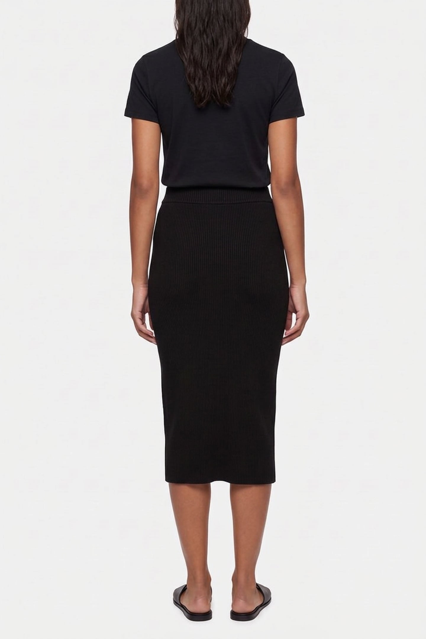 KLJ KNITTED MIDI SKIRT BLACK 2