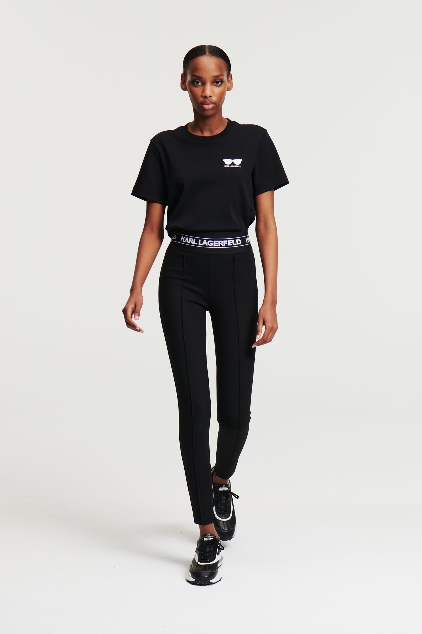 LOGO ELASTIC PUNTO LEGGINGS BLACK 2