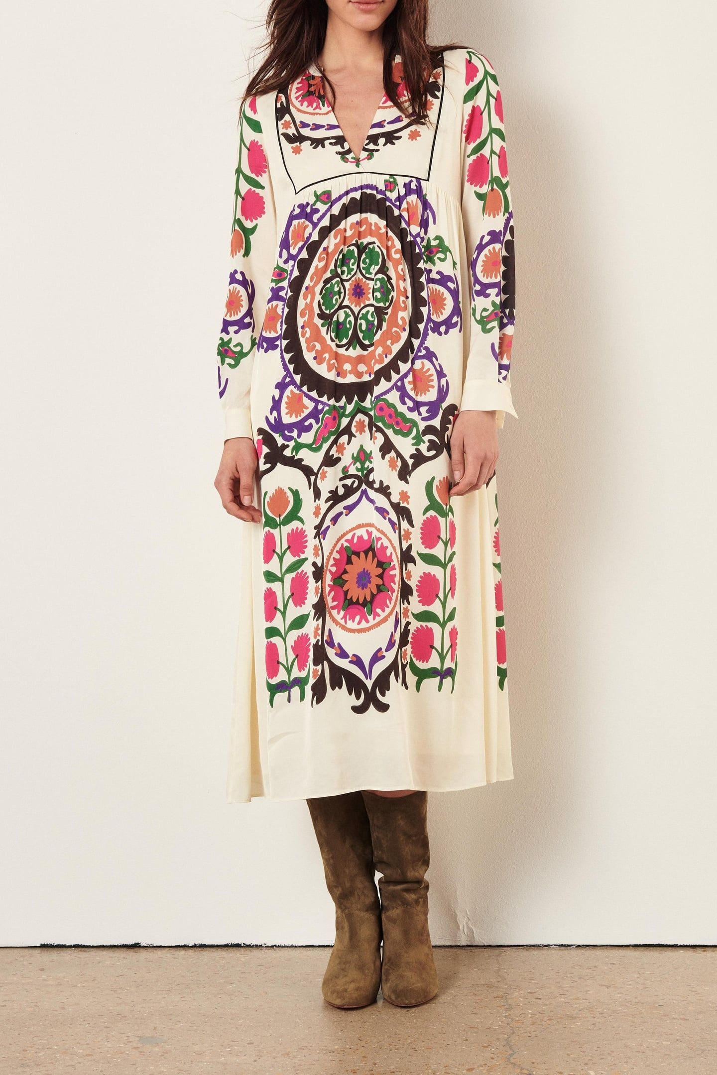 MID-LENGTH DRESS ECRU 1