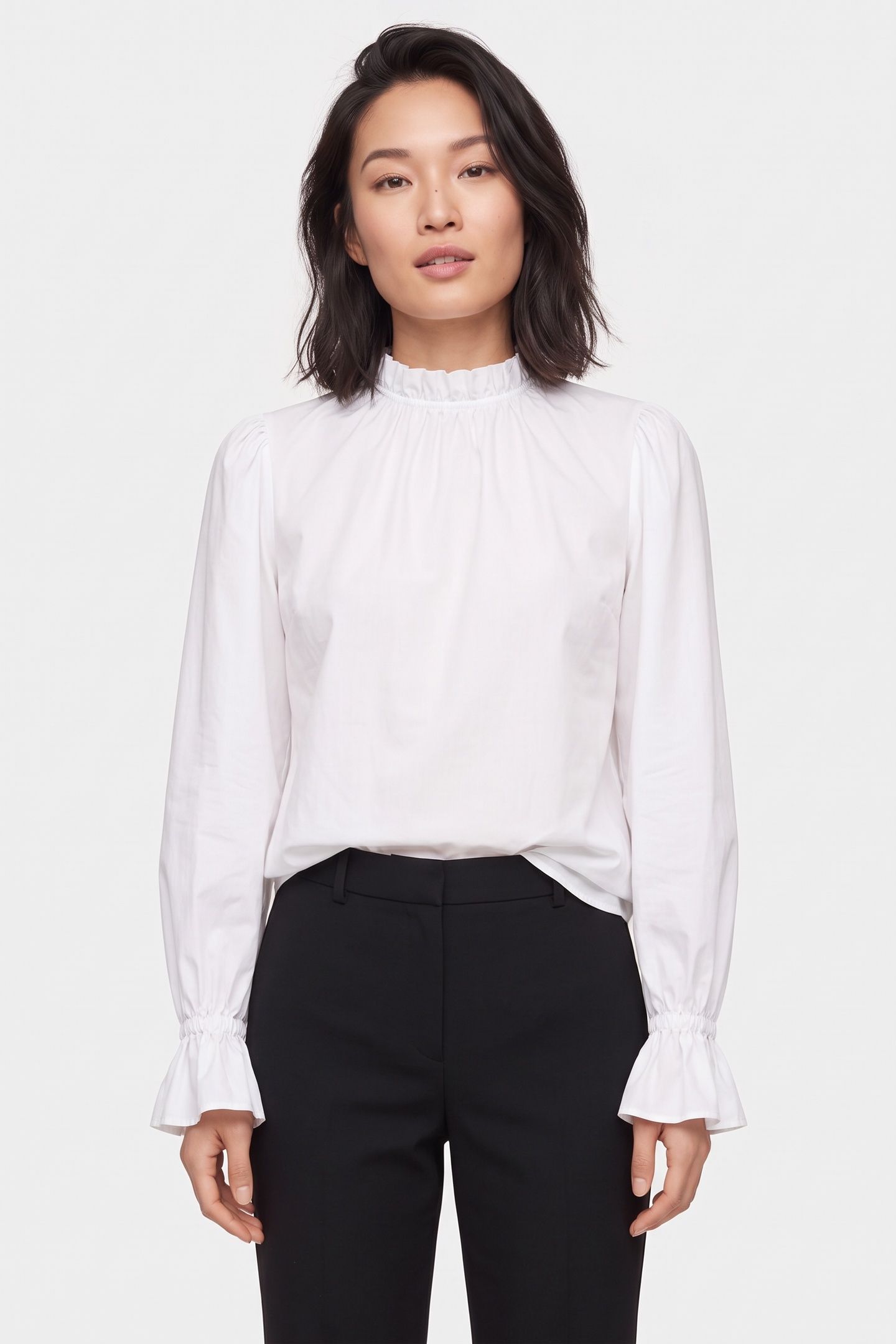 SILK CHIFFON SHIRT WHITE 1