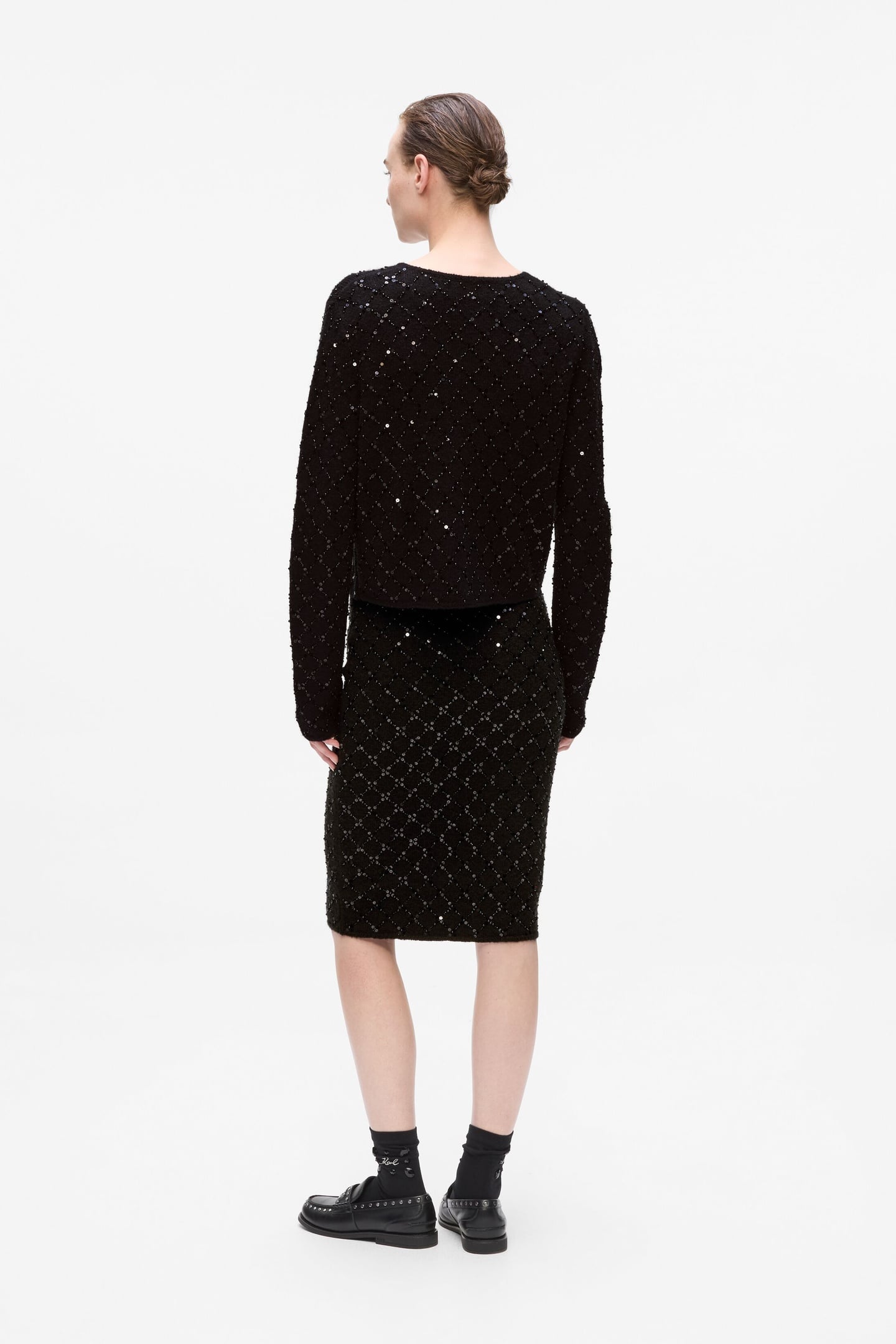 EMBELLISHED KNIT SKIRT BLACK 2