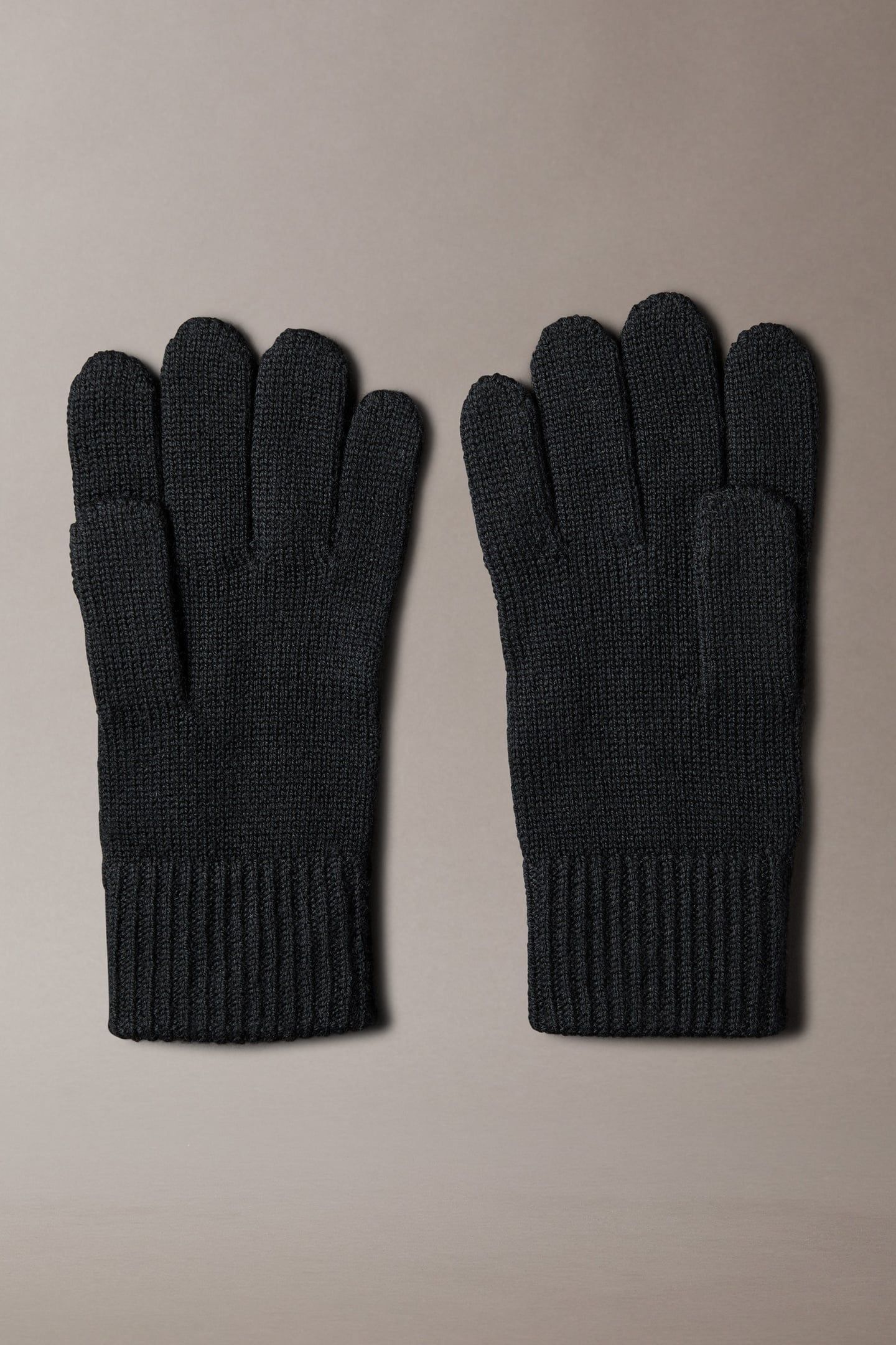PATCH WOOL KNITTED GLOVES BLACK 2