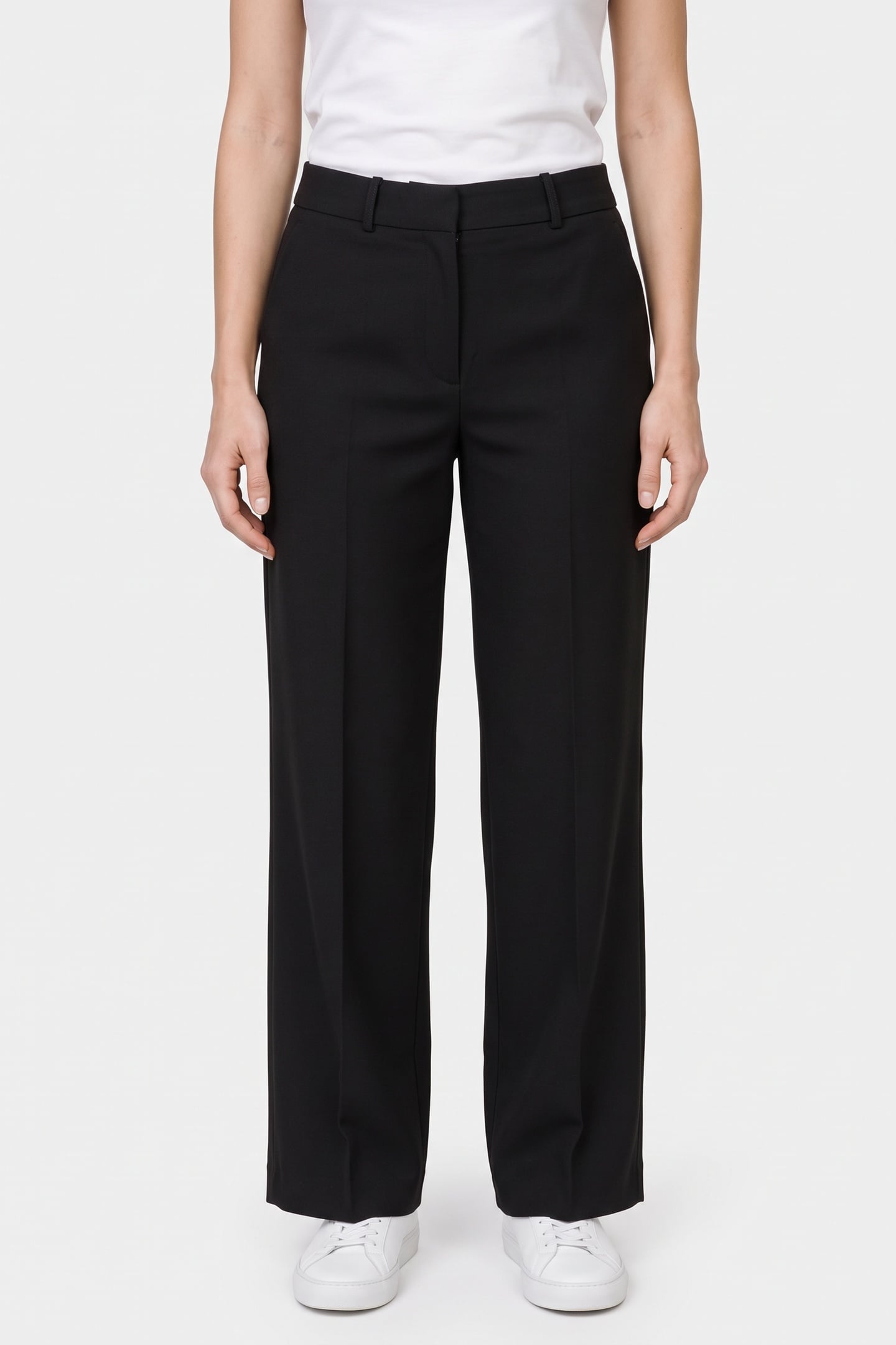 EMERSON CROPPED WOOL TROUSERS BLACK 1