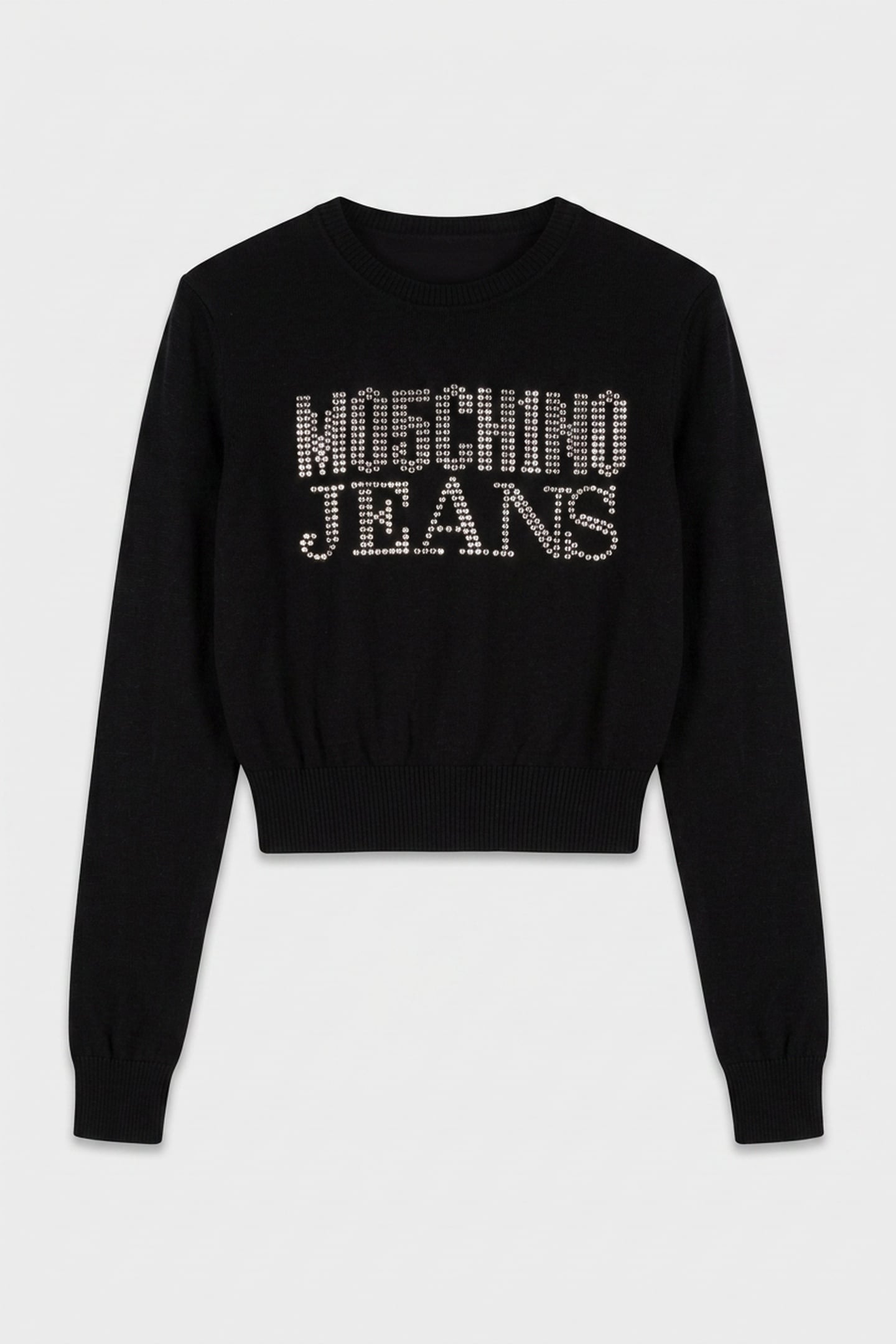 WOOL BLEND PULLOVER RHINESTONE LOGO BLACK 3