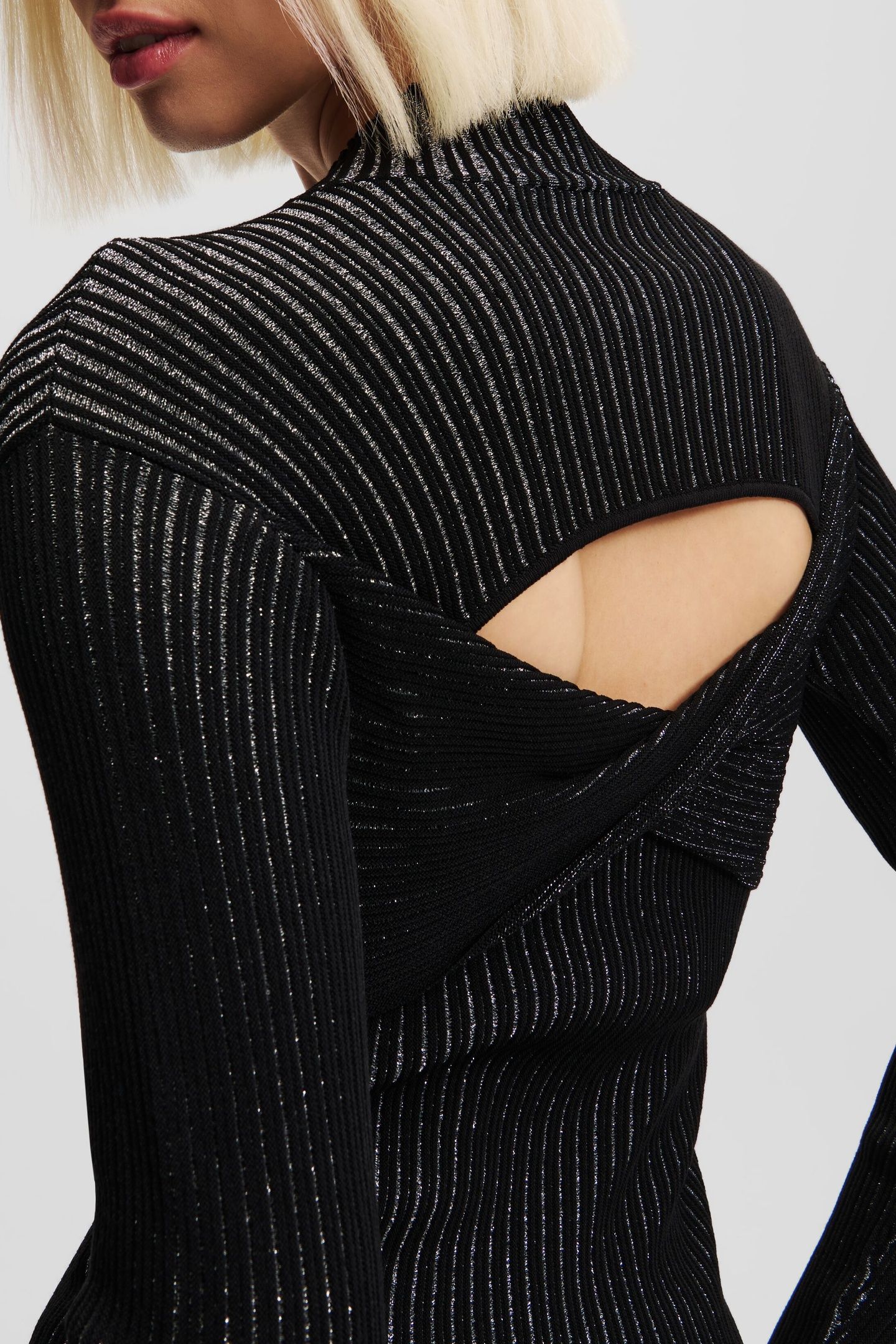 LUREX KNIT TOP BLACK/SILVER 7