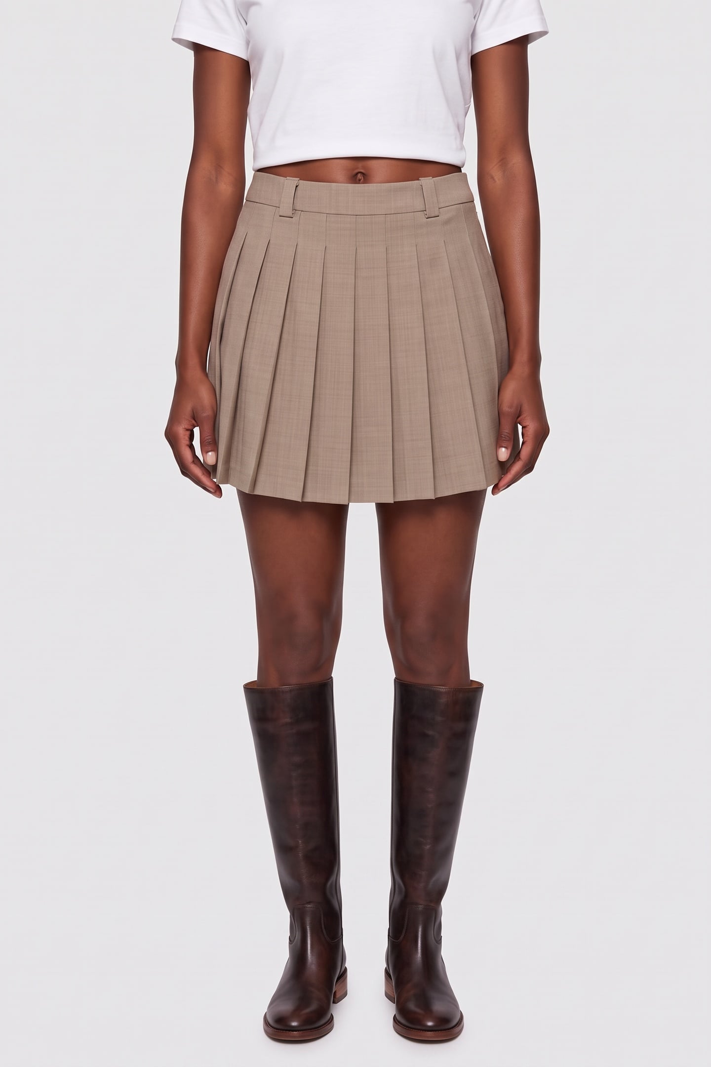 JANNA MID PLEATED BEIGE 1