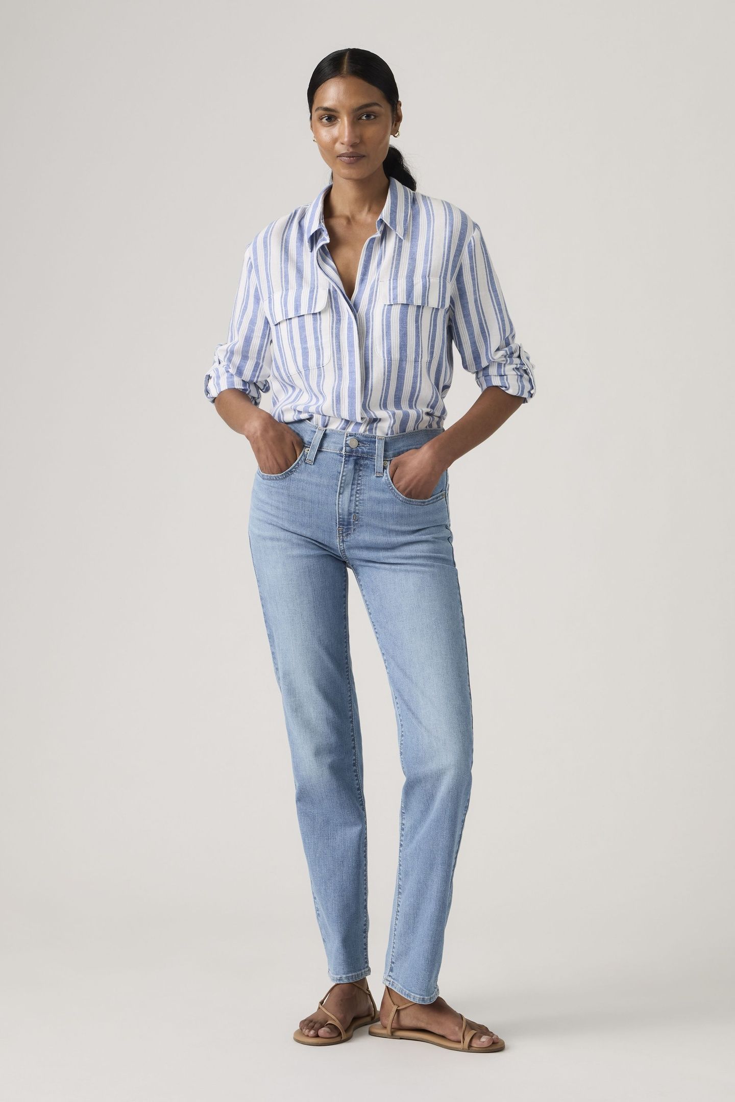 724™ HIGH RISE STRAIGHT LIGHTWEIGHT JEANS 1