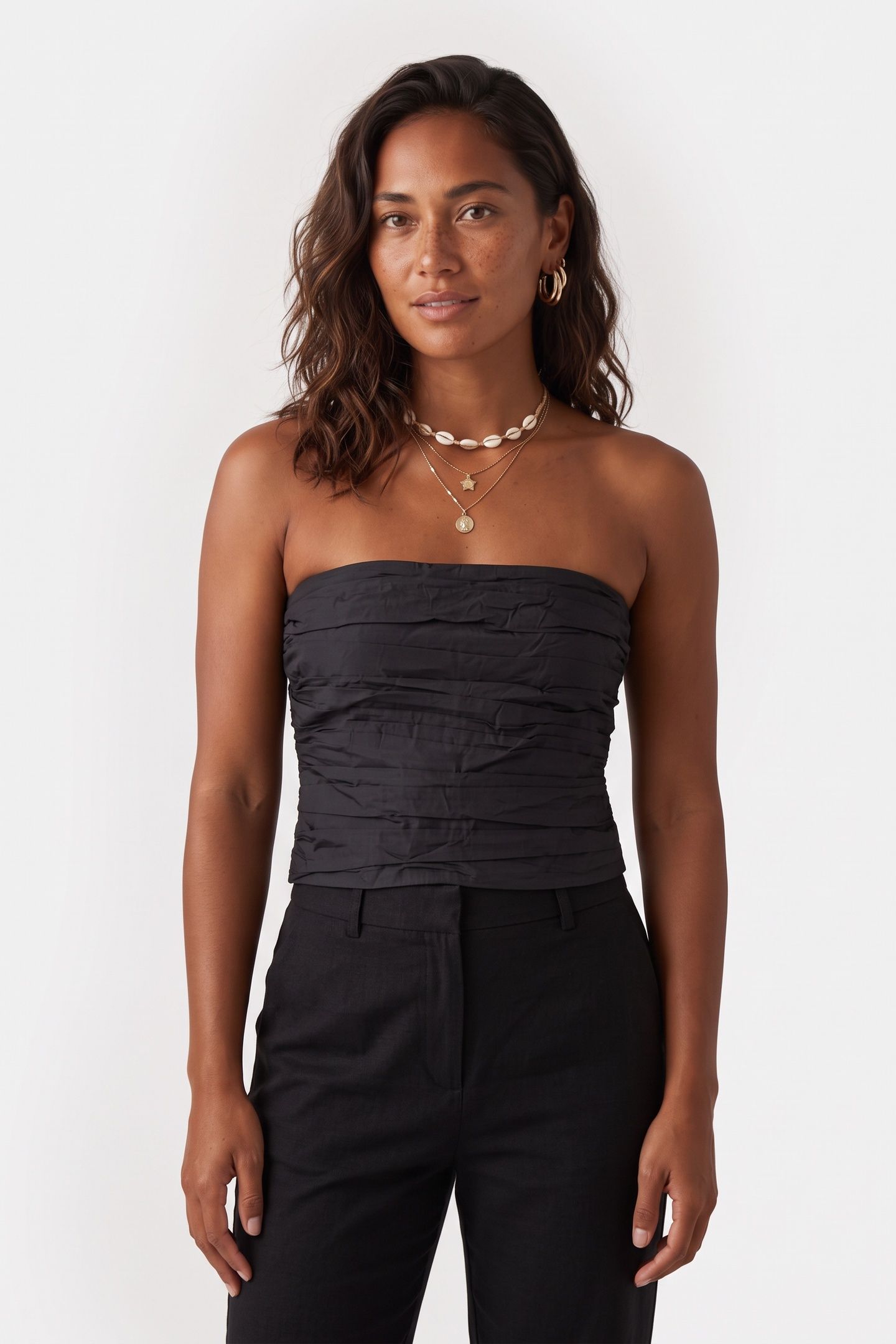 IMELDA TAFETTA TOP BLACK 1