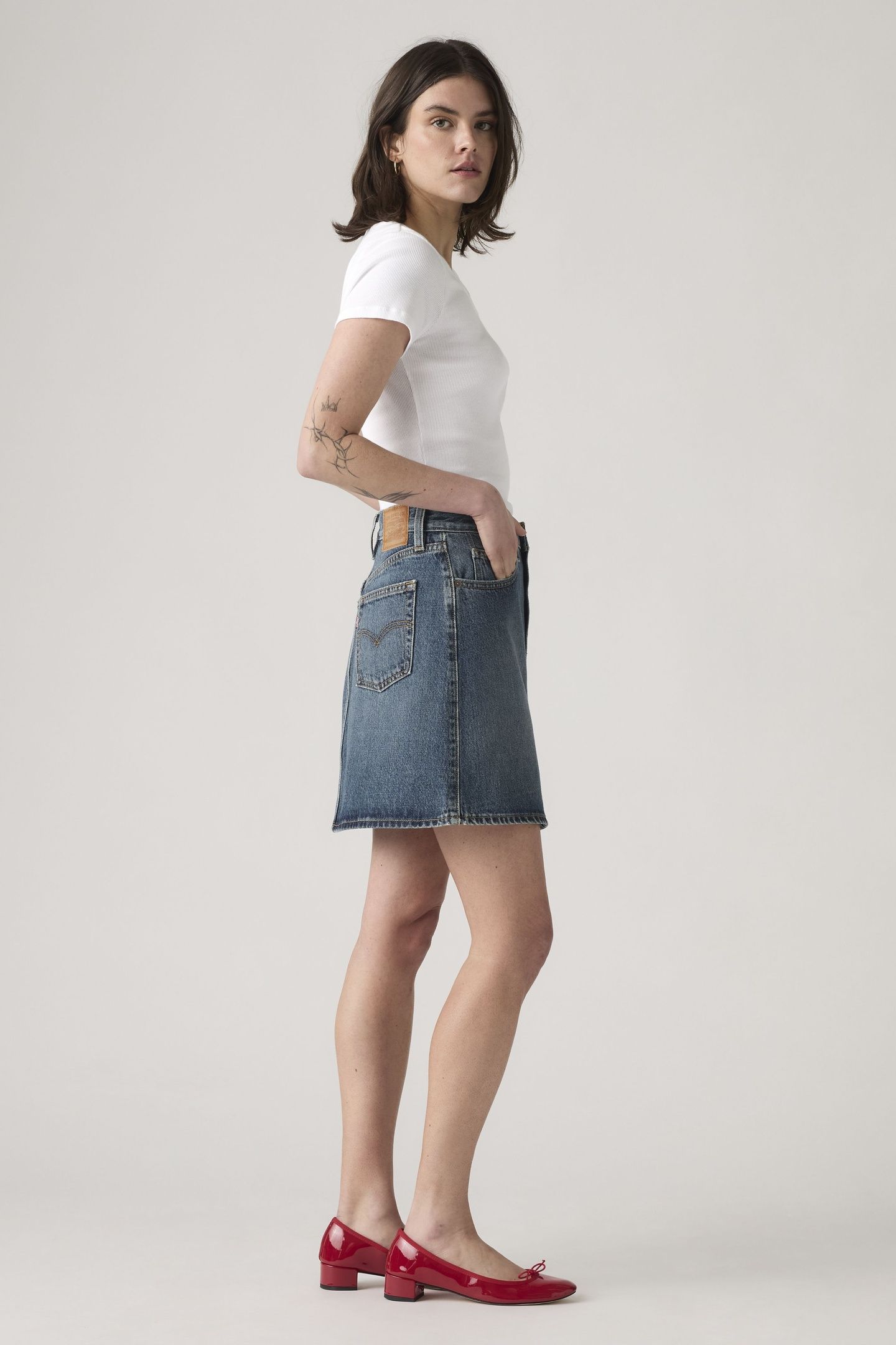 RETRO BUTTON FRONT SKIRT 3